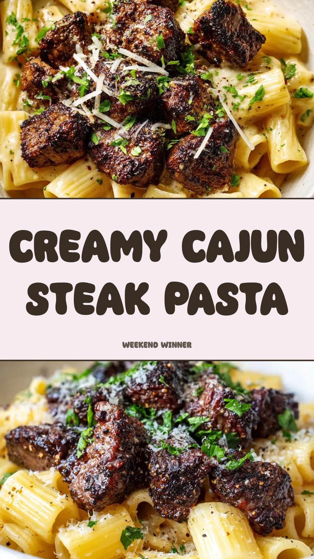 Cajun Steak Pasta with Parmesan Cream Sauce — pin 2