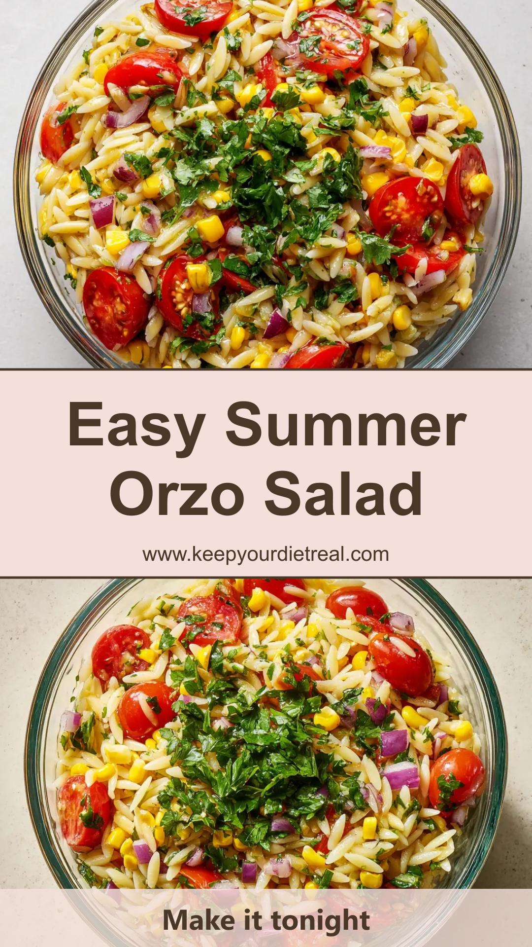 Summer Orzo Salad with Fresh Corn and Tomatoes — pin 1
