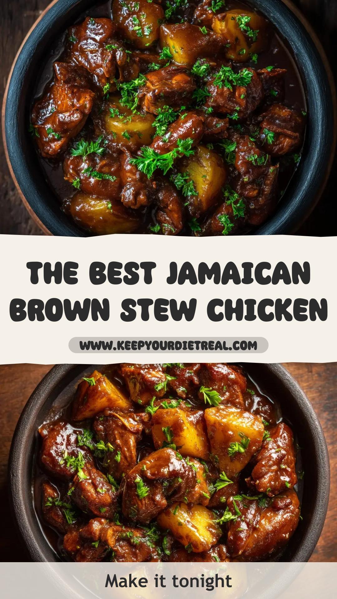 Jamaican Brown Stew Chicken with Thyme and Scotch Bonnet — pin 1