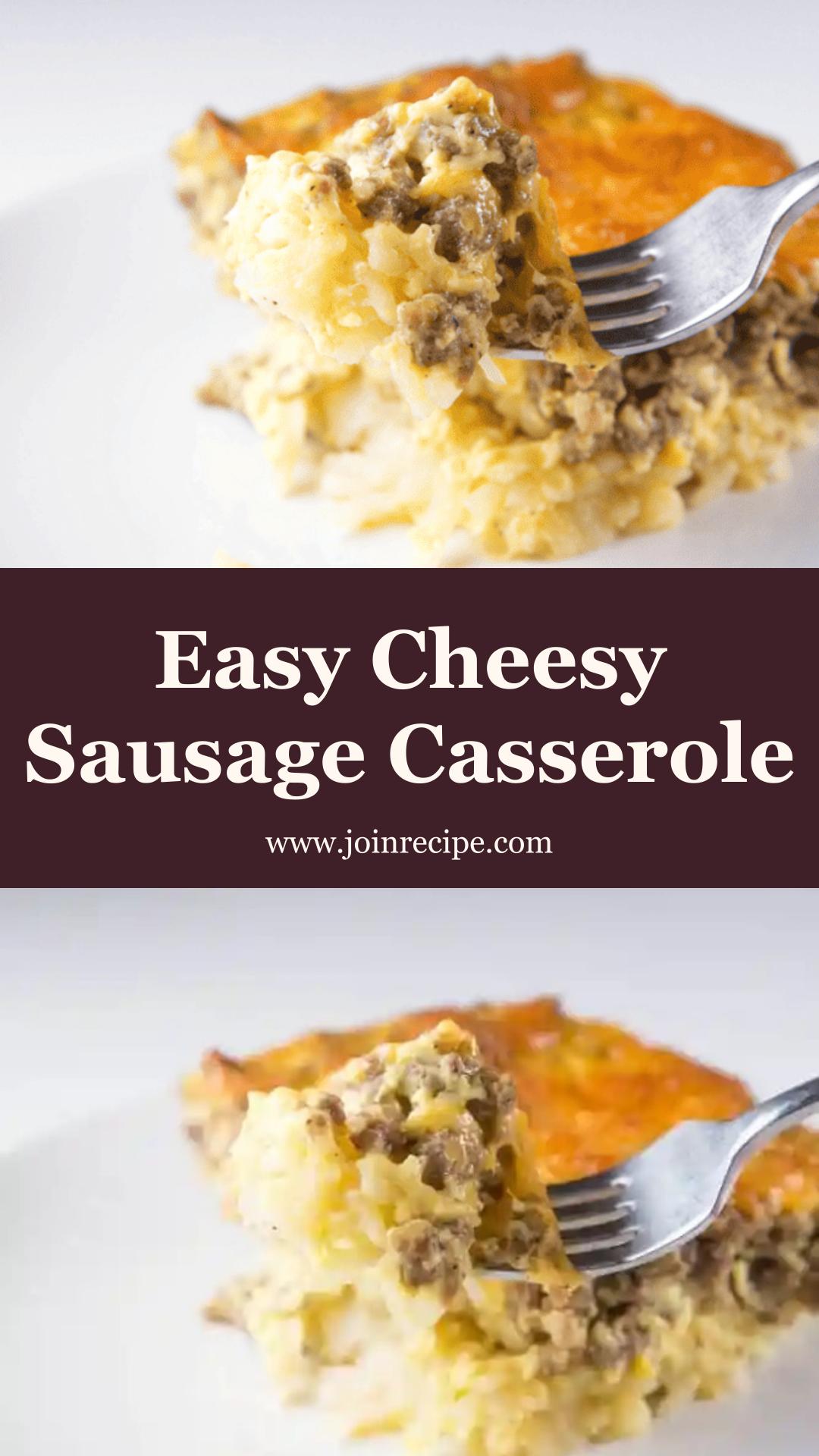 Overnight Cheesy Sausage and Hashbrown Casserole: Simple Holiday Breakfast — pin 2