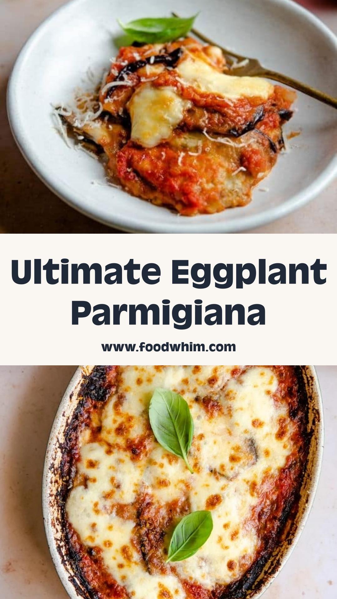 Eggplant Parmigiana with Golden Mozzarella and Tomato Basil Sauce — pin 2