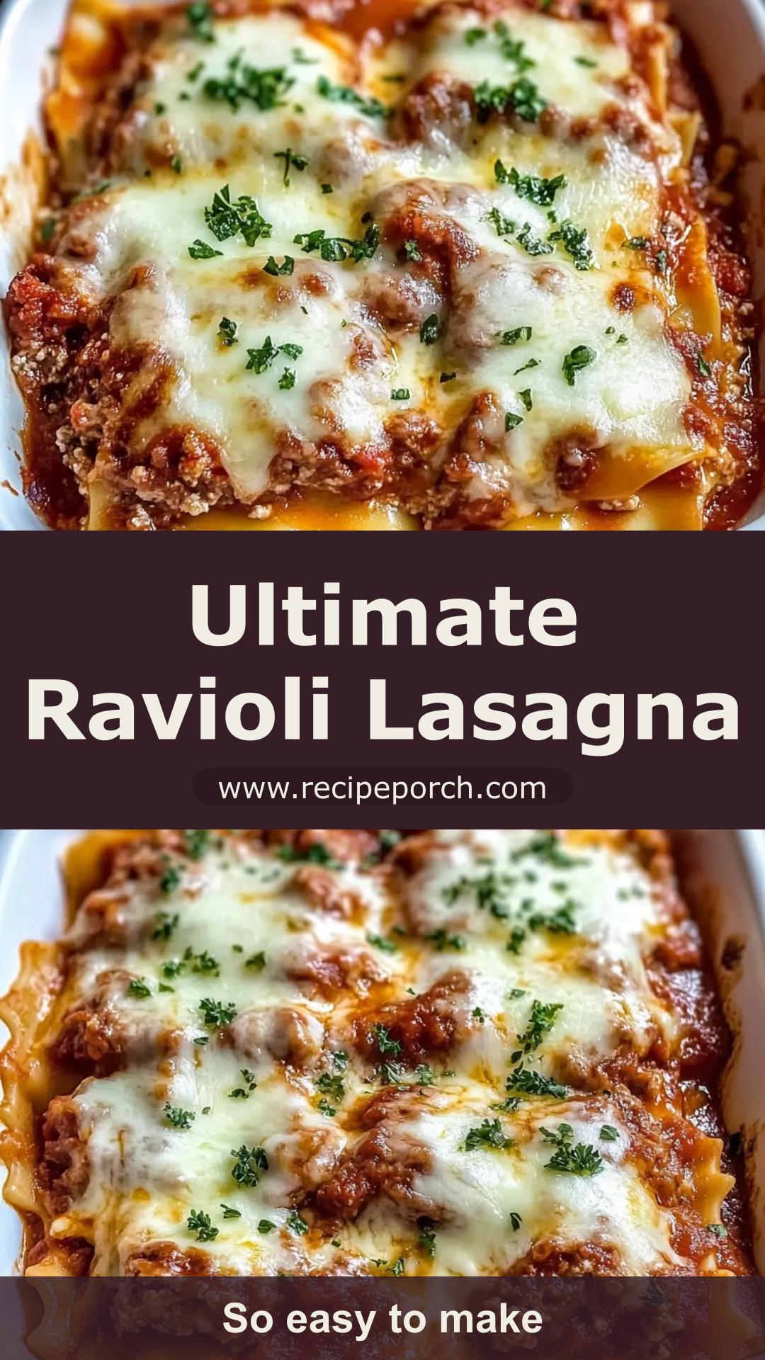 Million Dollar Ravioli Lasagna with Creamy Ricotta and Golden Mozzarella — pin 2
