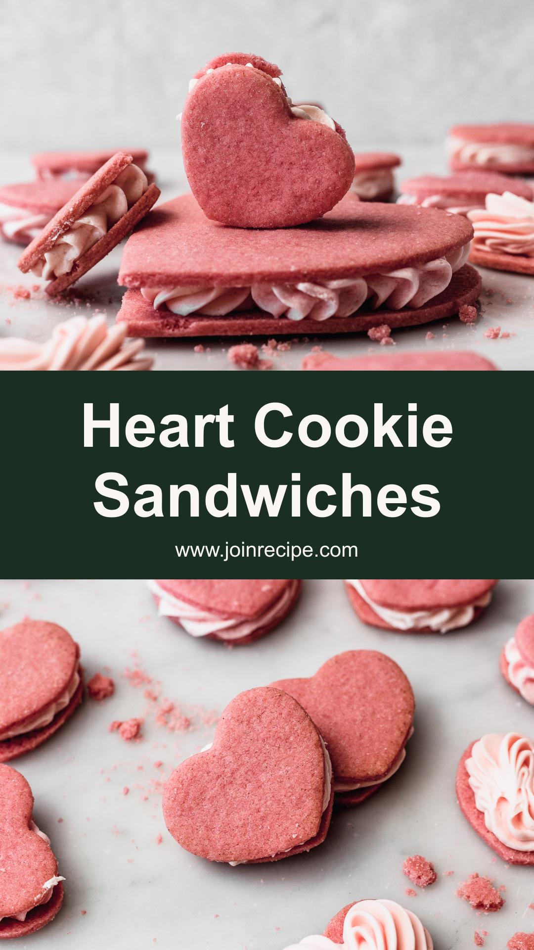 Heart Cookie Sandwiches with Cream Cheese Buttercream — pin 1