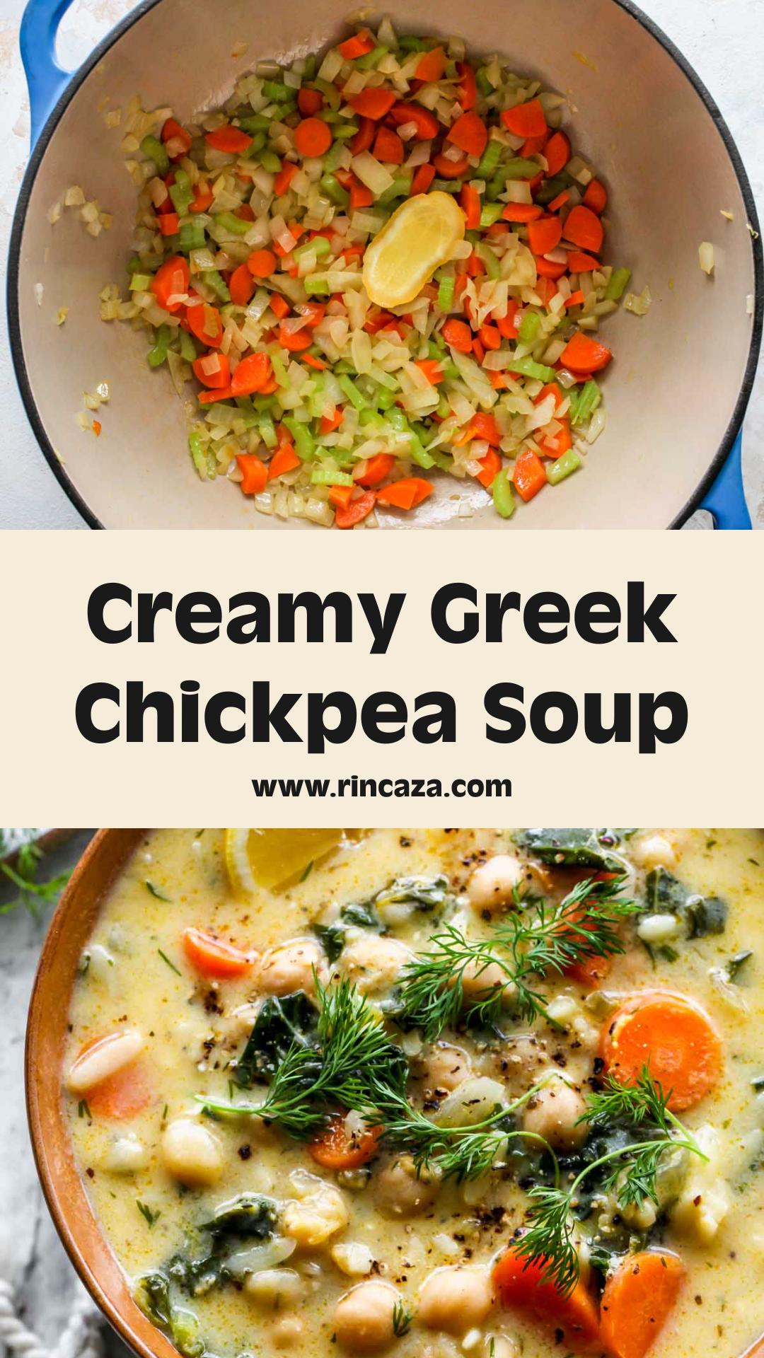 Lemony Greek Chickpea Soup with Orzo and Silky Egg-Lemon Broth — pin 3