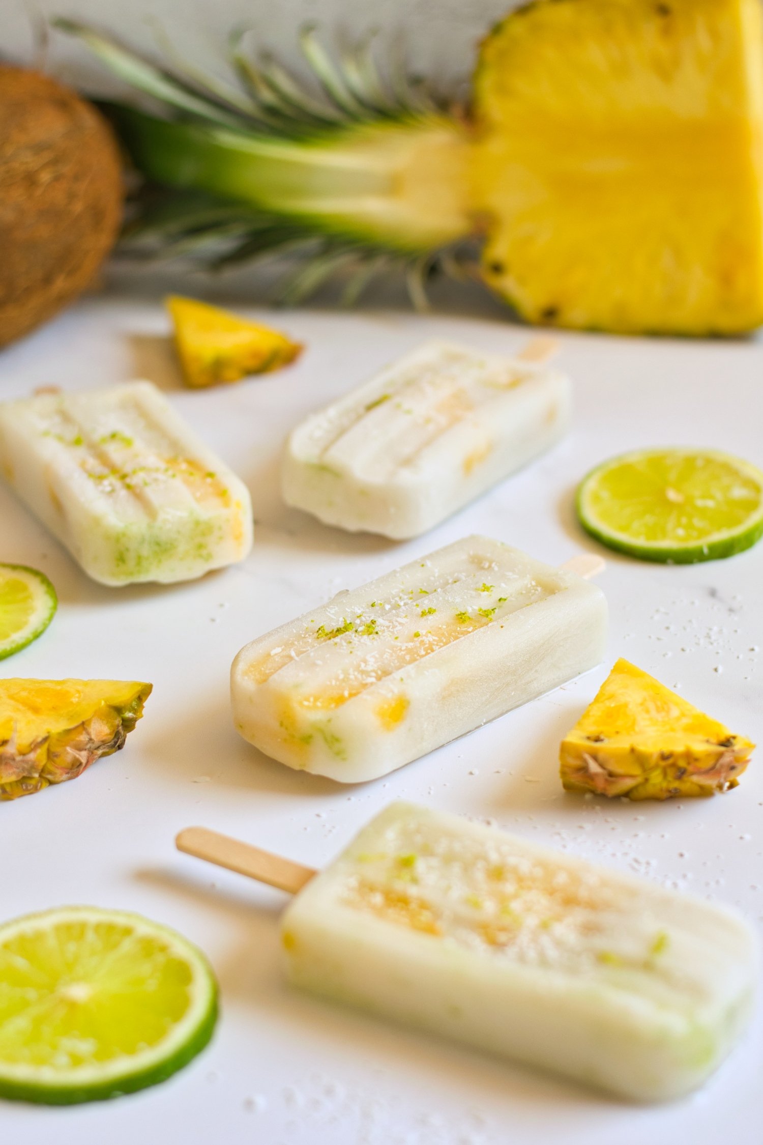 Pineapple Coconut Cilantro Popsicles