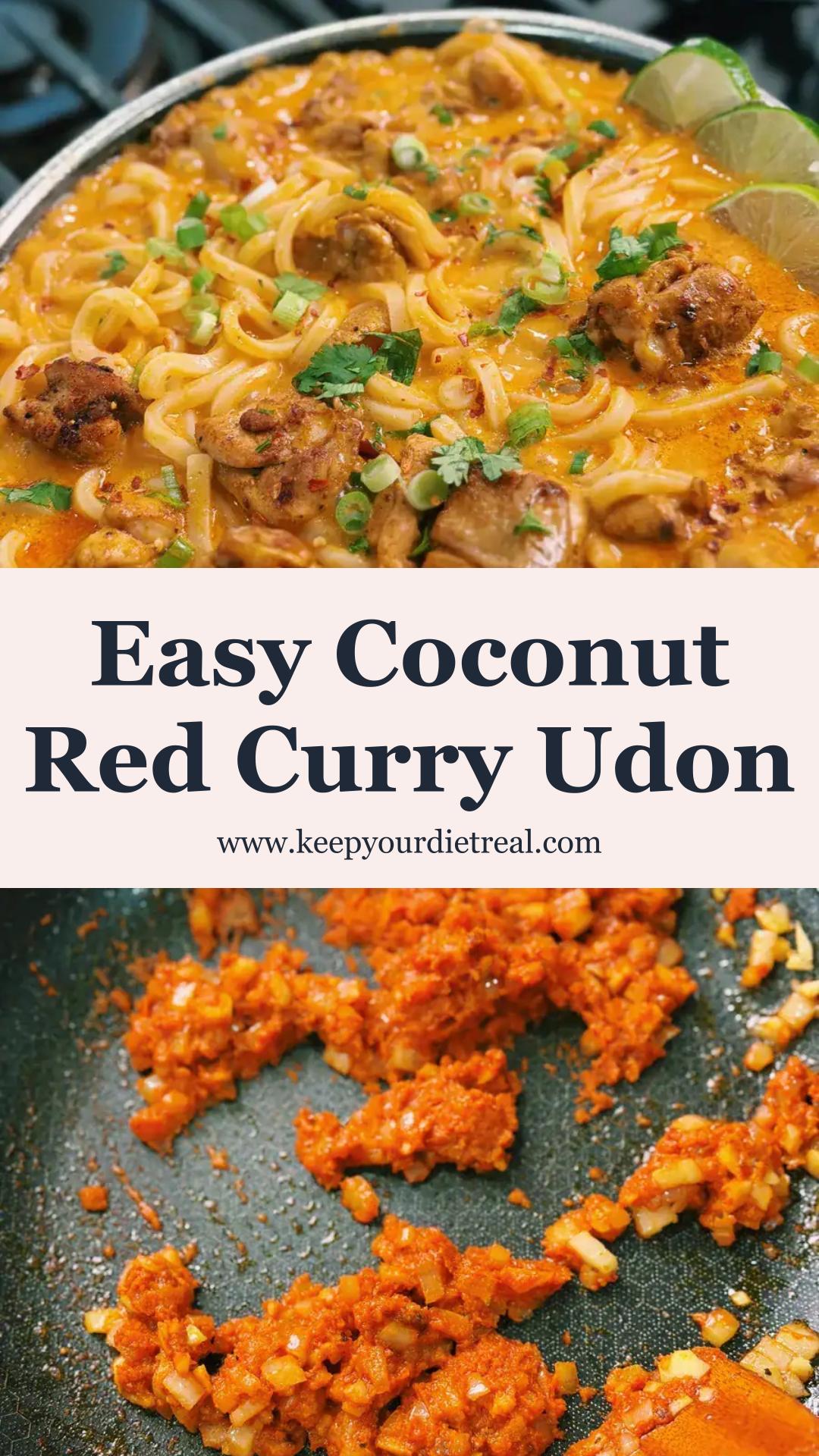 Coconut Red Curry Chicken Udon with Chewy Noodles and Juicy Chicken — pin 2