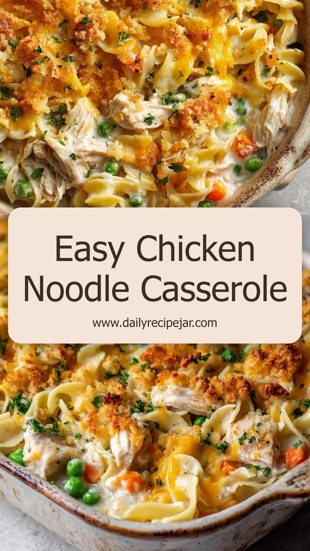 Easy Chicken Noodle Casserole with Cheddar Cracker Topping — pin 2