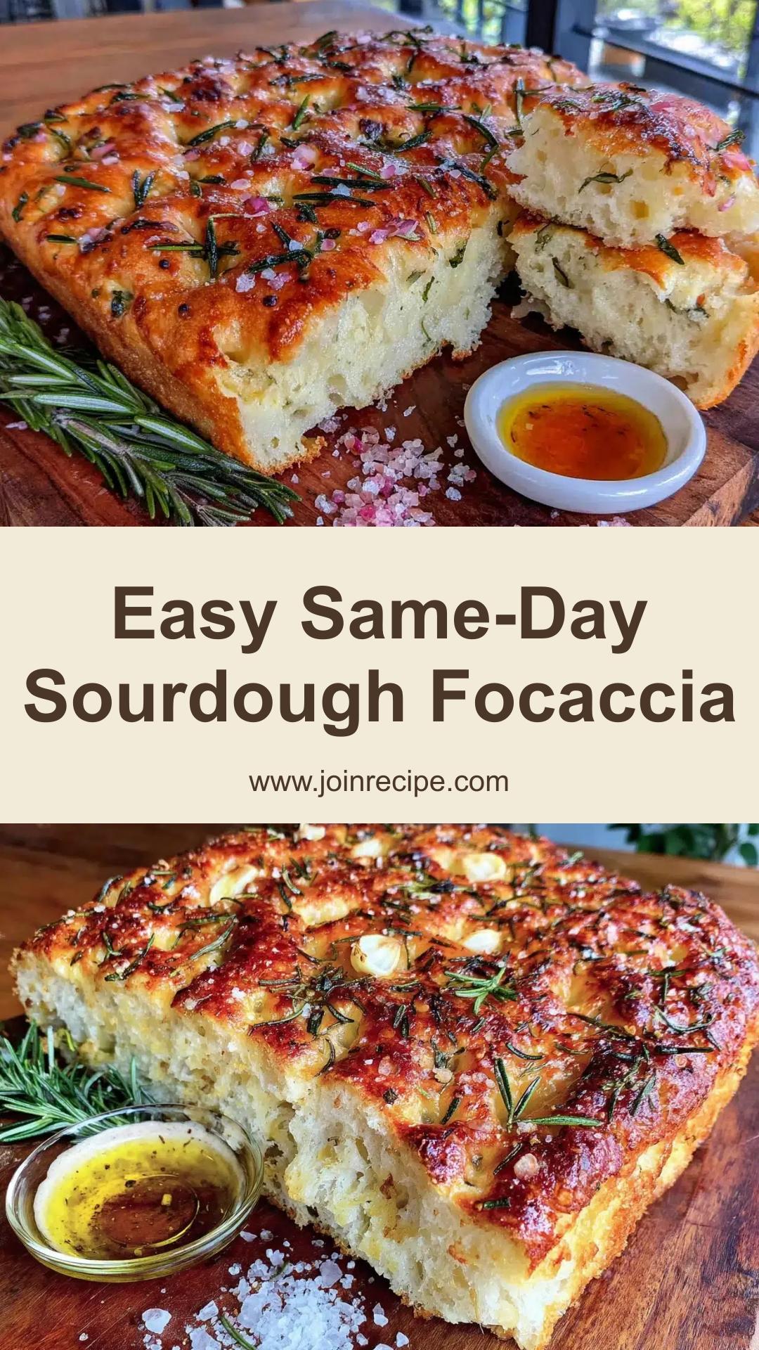 Same-Day Sourdough Discard Focaccia: Quick and Puffing with Olive Oil — pin 2