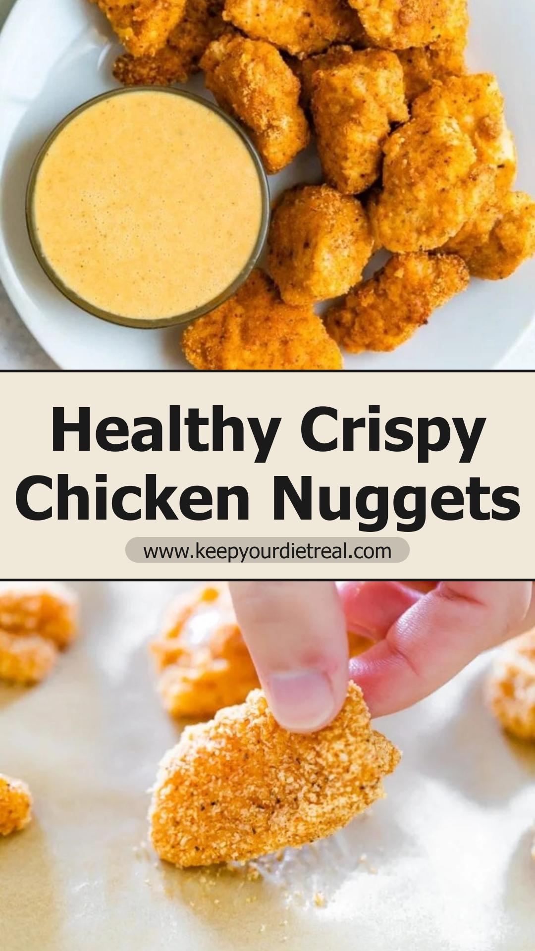 Healthy Baked Chicken Nuggets with Crispy Almond Flour Breading — pin 2