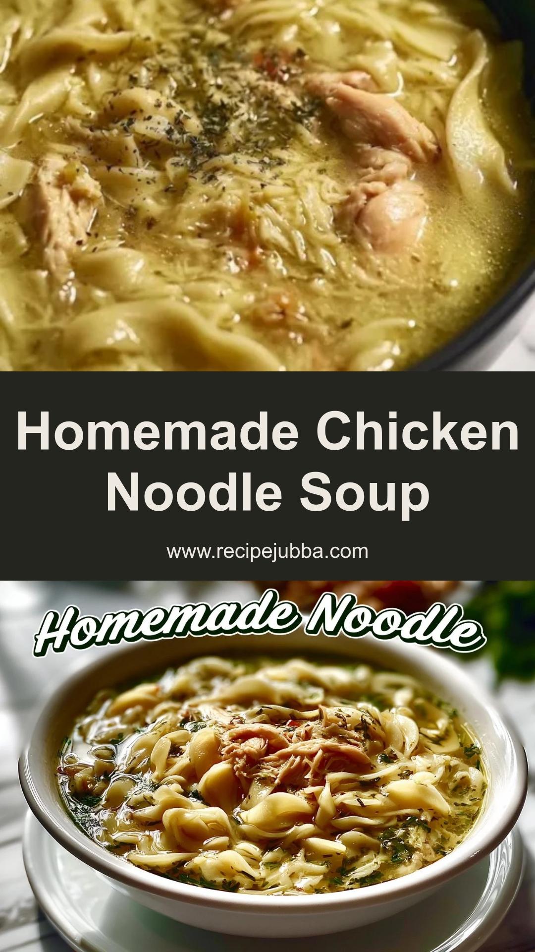 Homemade Chicken Noodle Soup: A Comforting Bowl of Fresh Ingredients — pin 2