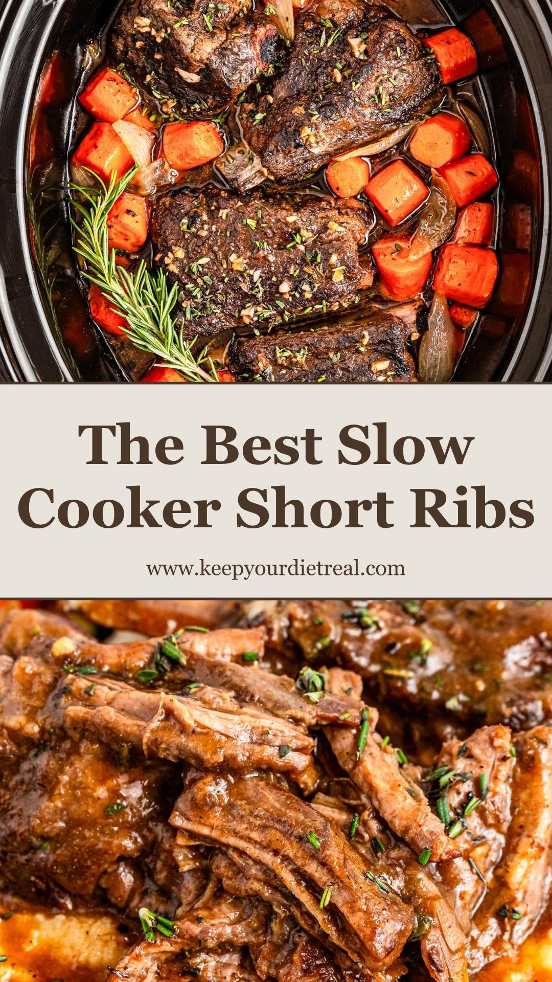 Slow Cooker Short Ribs with Herb Beef Gravy and Carrots — pin 1