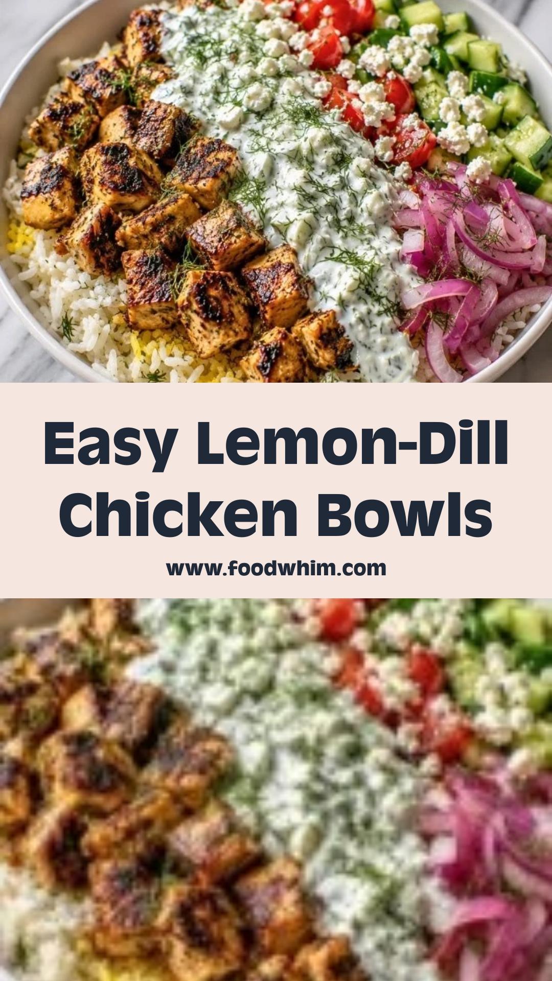 Mediterranean Lemon-Dill Chicken Bowls: Bright and Herby Meal Prep for Busy Weeknights — pin 1