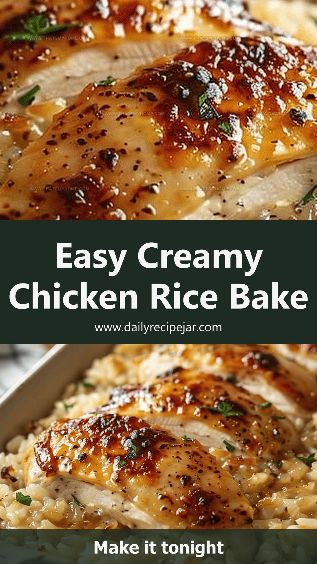 Creamy Chicken and Rice Bake with Savory Onion Soup Mix — pin 3