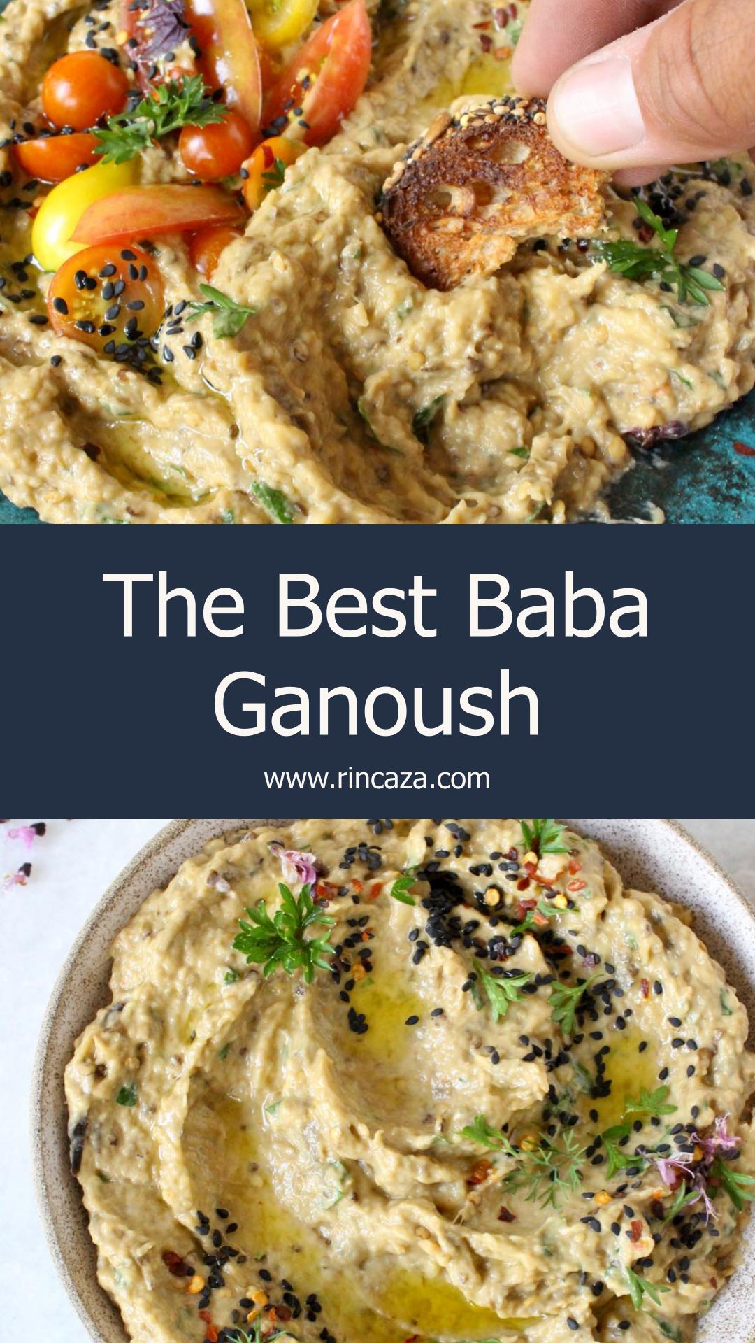 Lebanese Baba Ganoush With Smoky Charred Eggplant and Tahini — pin 1