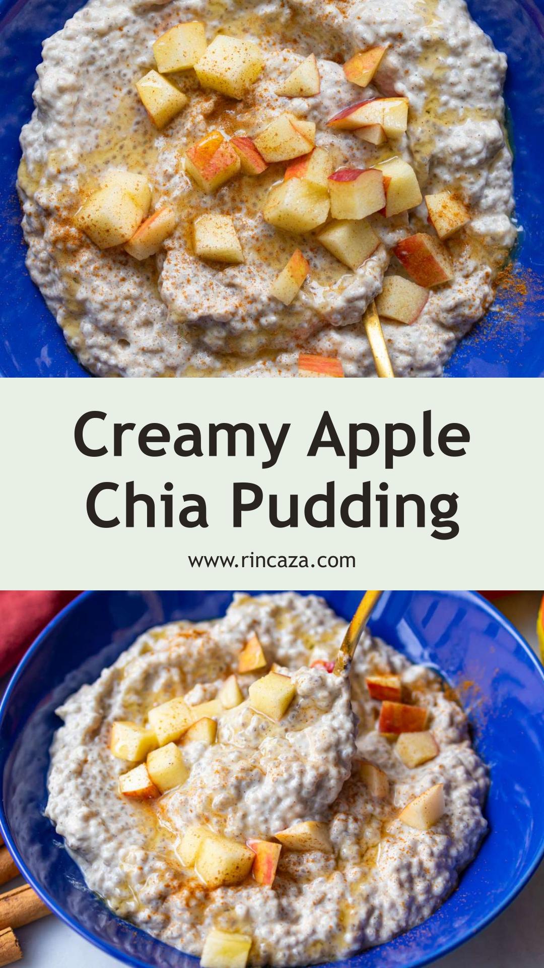 Overnight Apple Chia Pudding with Creamy Greek Yogurt and Cinnamon — pin 1