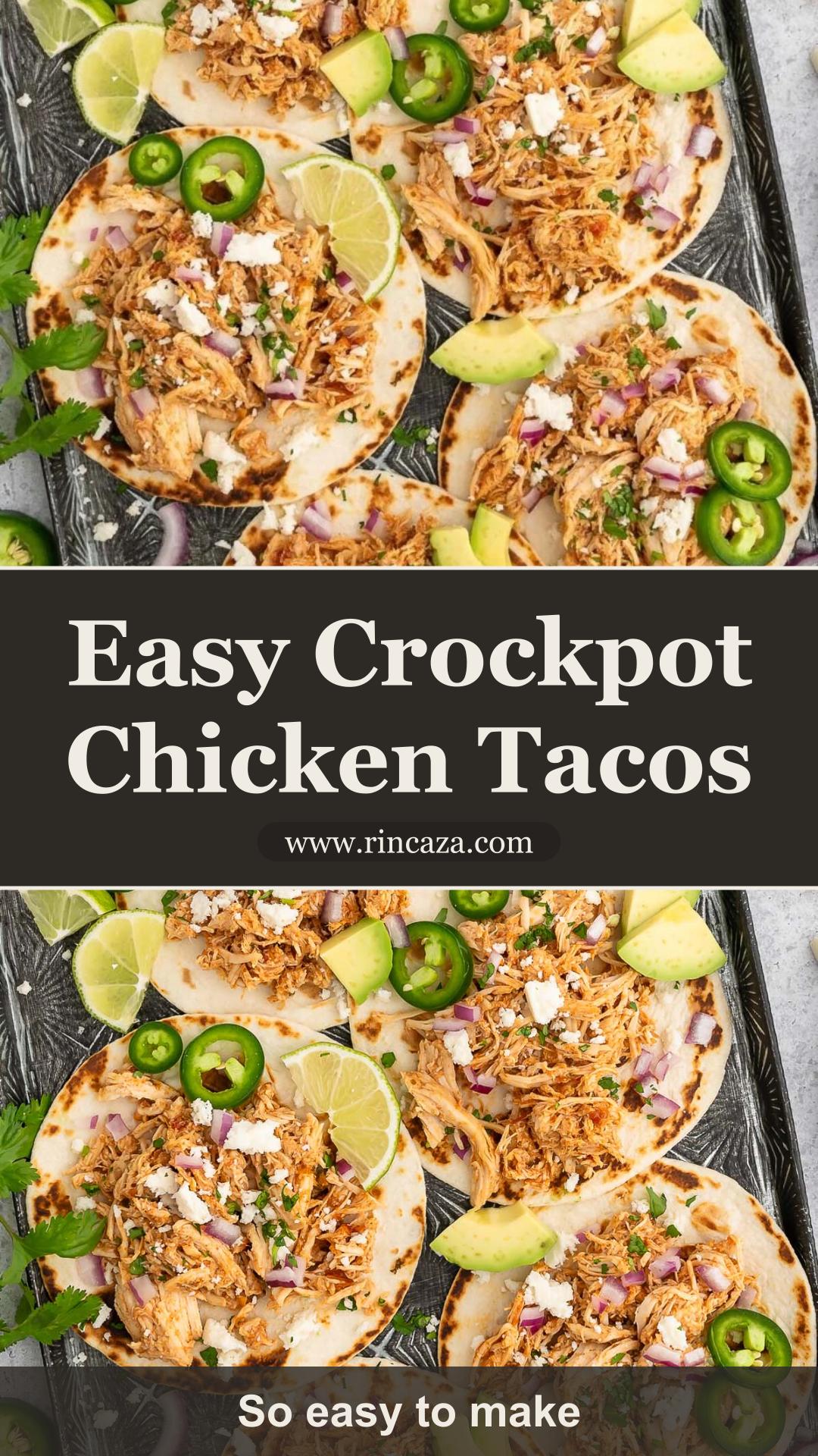 Crockpot Chicken Tacos with Salsa, Lime, and Warm Spices — pin 2