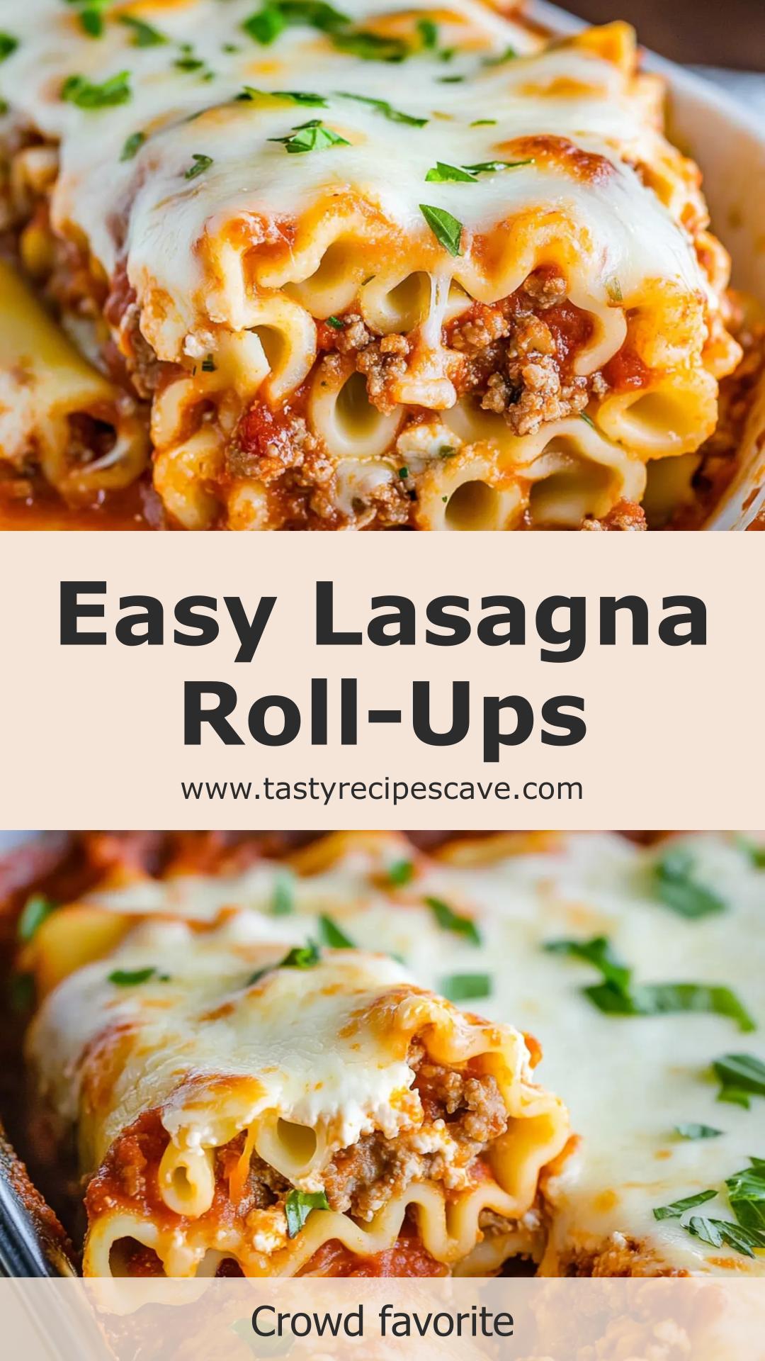 Easy Lasagna Roll-Ups With Cheesy Beef and Marinara — pin 2