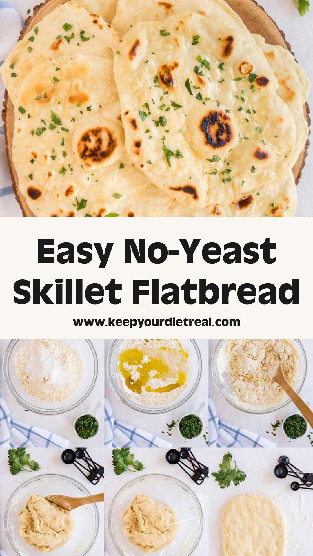 Easy No-Yeast Skillet Flatbread with Golden Crisp Edges — pin 1