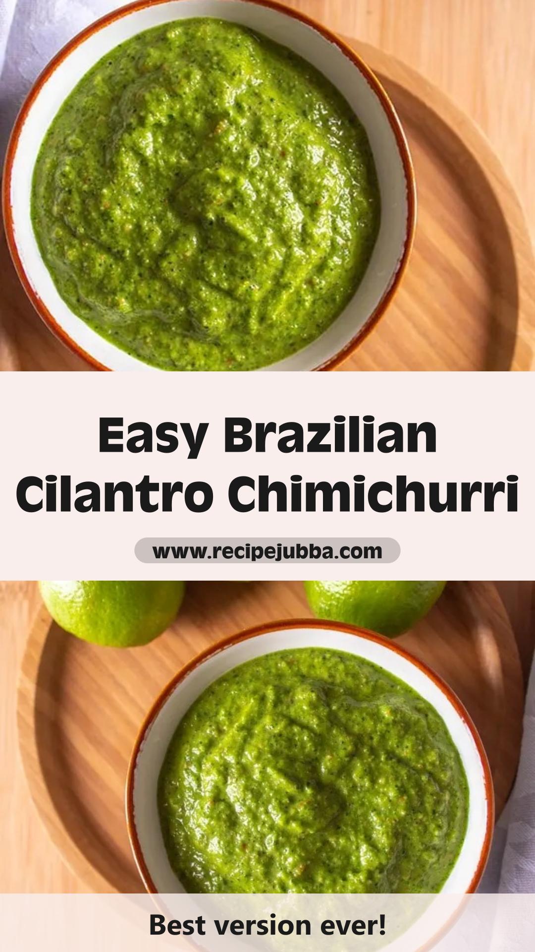 Brazilian Cilantro Chimichurri with Tangy Lime and Garlic — pin 2