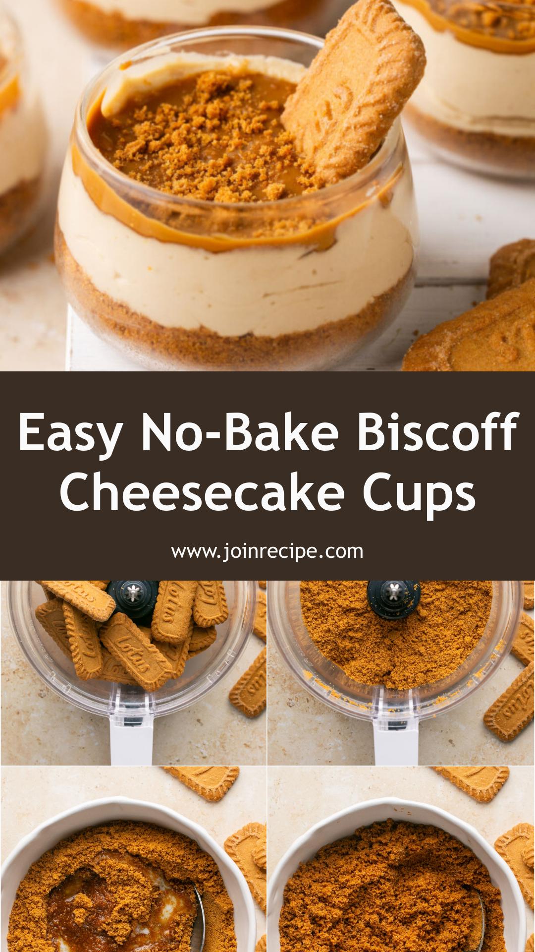 No-Bake Biscoff Cheesecake Cups with Crunchy Lotus Cookie Crust — pin 1