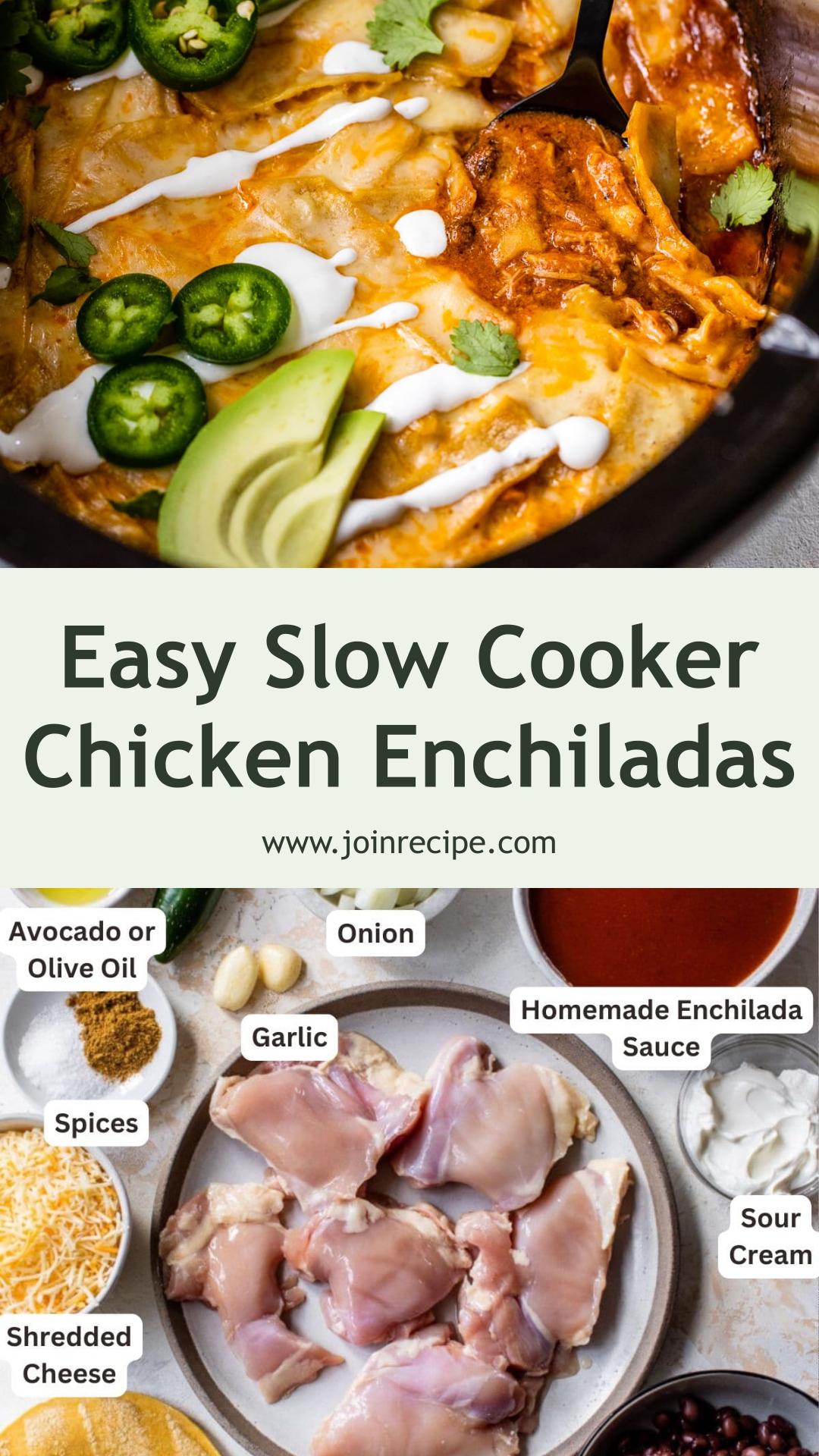 Slow Cooker Chicken Enchiladas: Cheesy Black Bean Casserole — pin 2