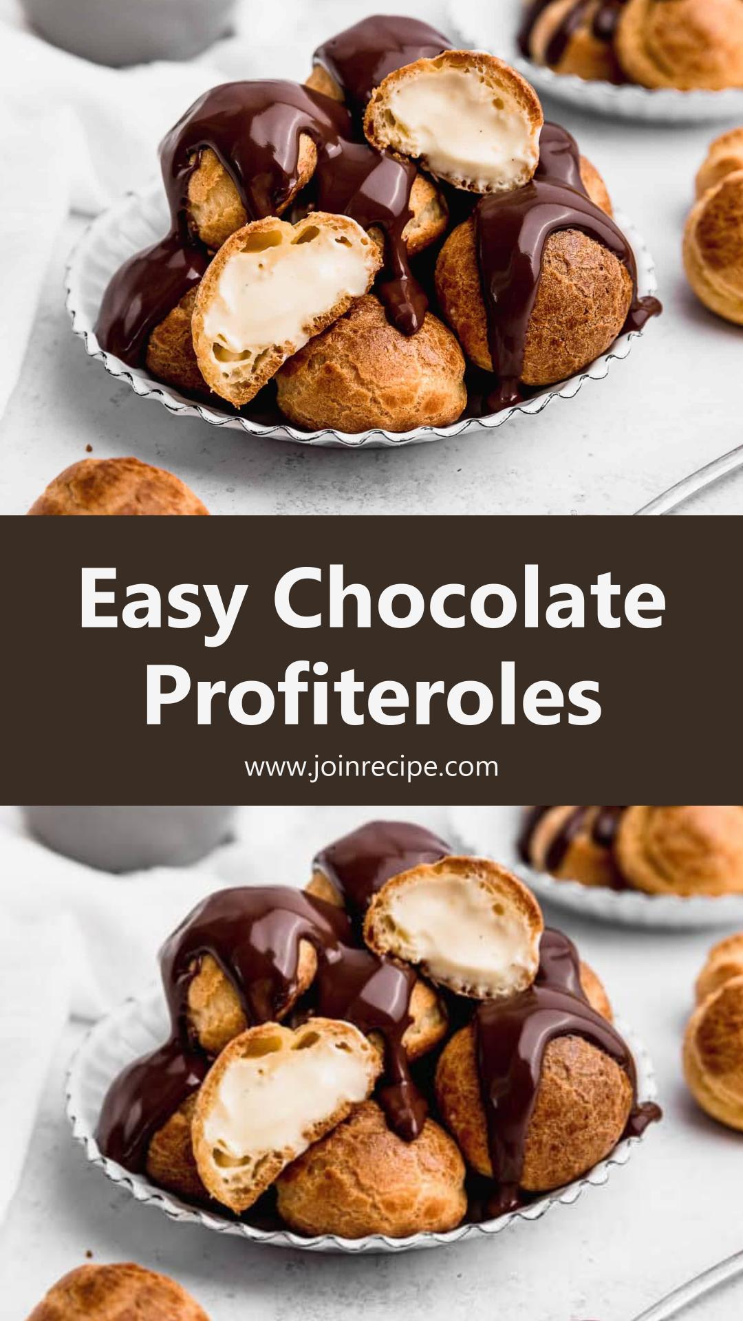 Easy Chocolate Profiteroles Recipe — pin 1