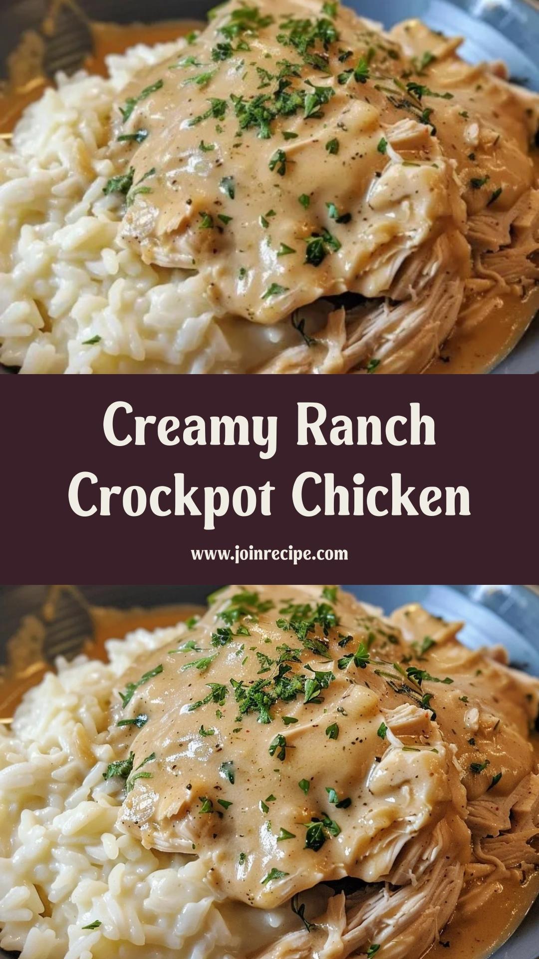 Creamy Ranch Crockpot Chicken: Tender Chicken in Rich Gravy — pin 2