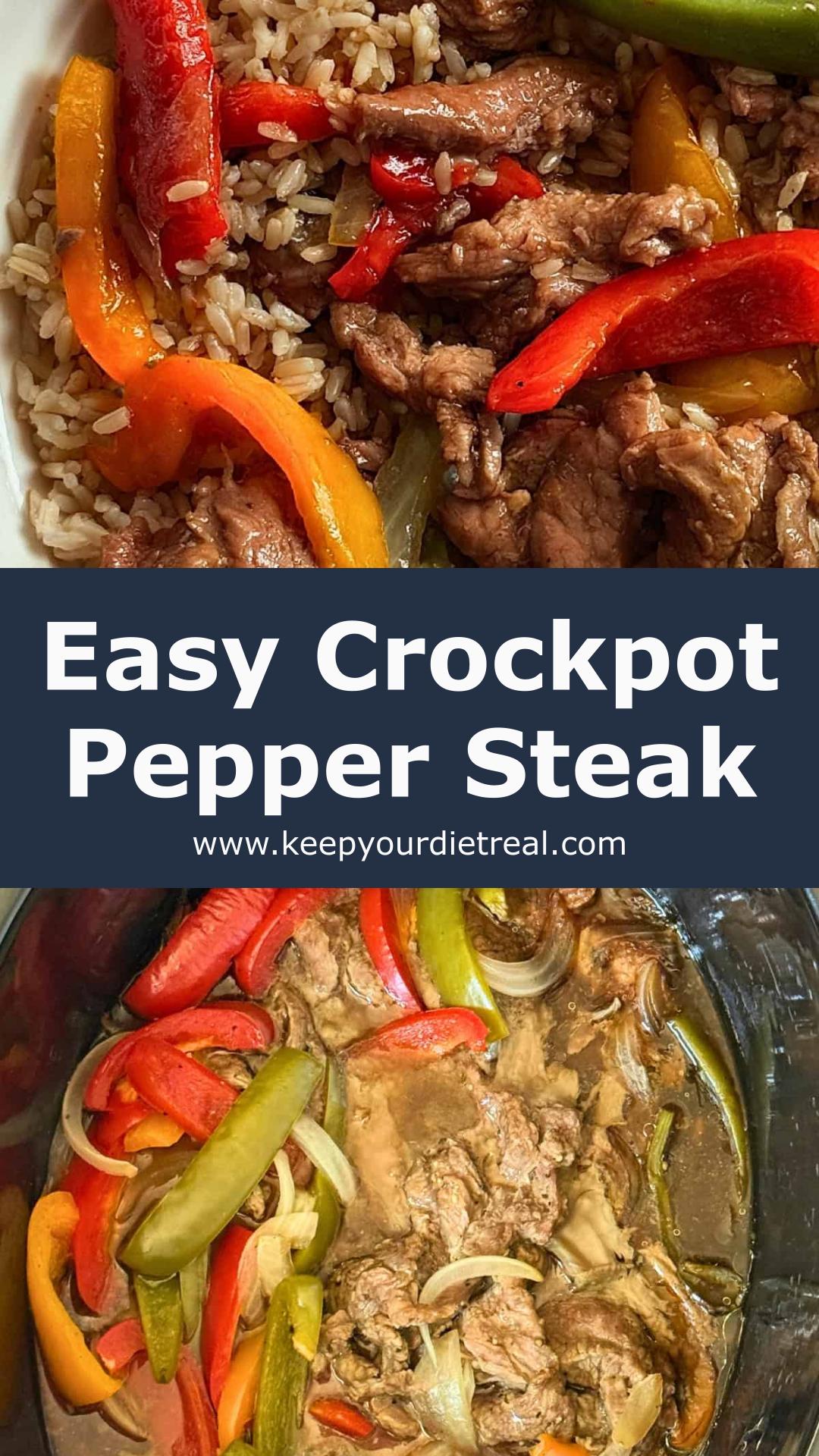 Crockpot Pepper Steak with Tender Sirloin and Savory Pepper Sauce — pin 2