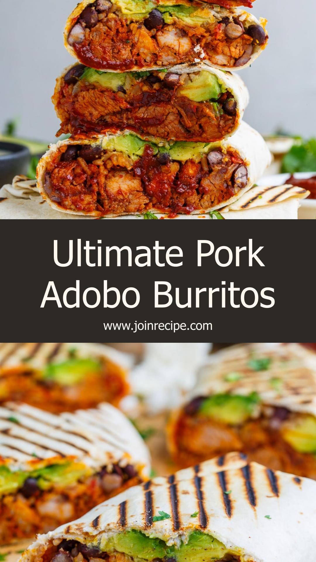 Pork Adobo Burritos With Creamy Tomatillo Ranch and Grilled Tortillas — pin 1