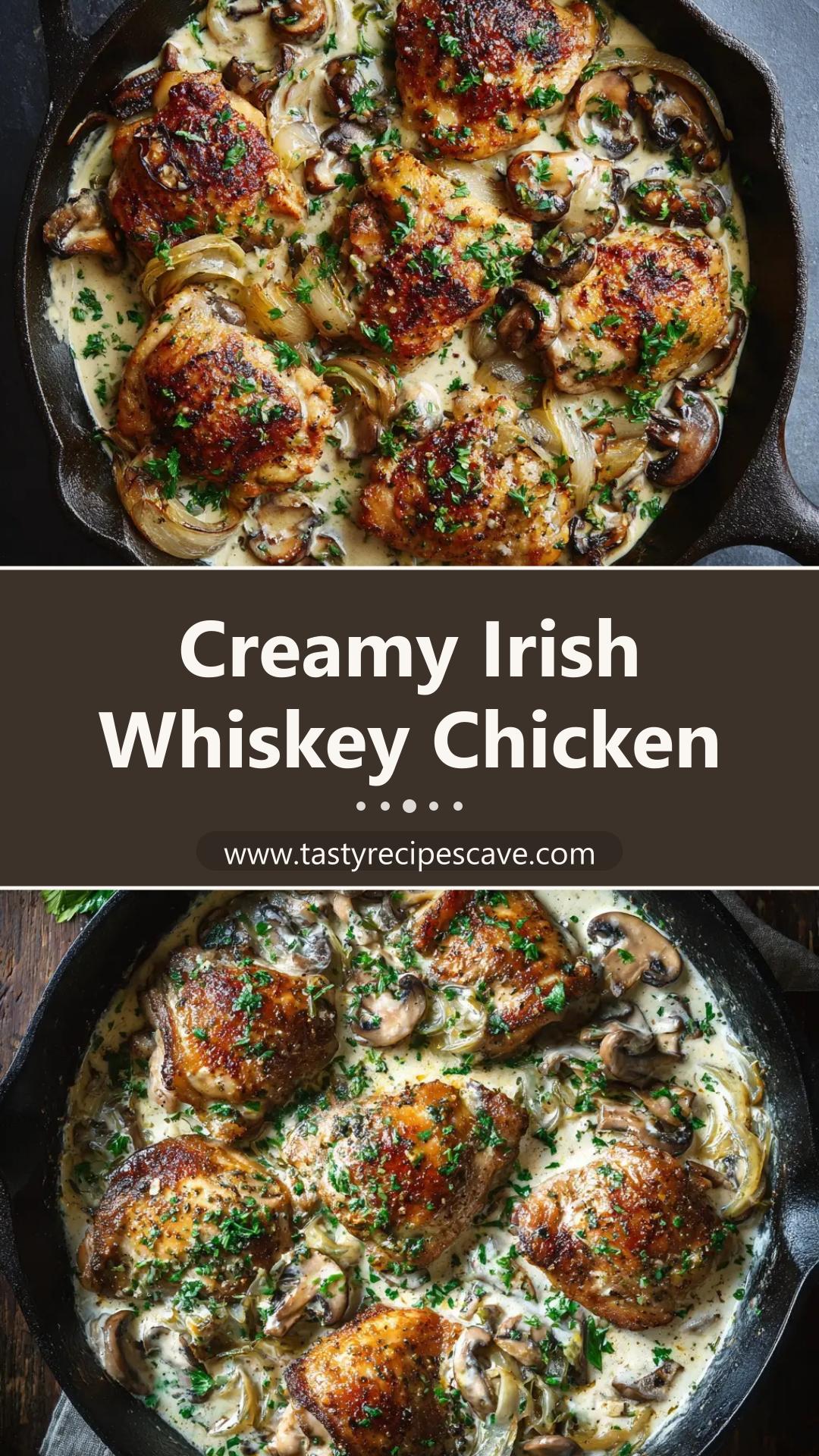 Irish Whiskey Chicken with Creamy Skillet Sauce — pin 1