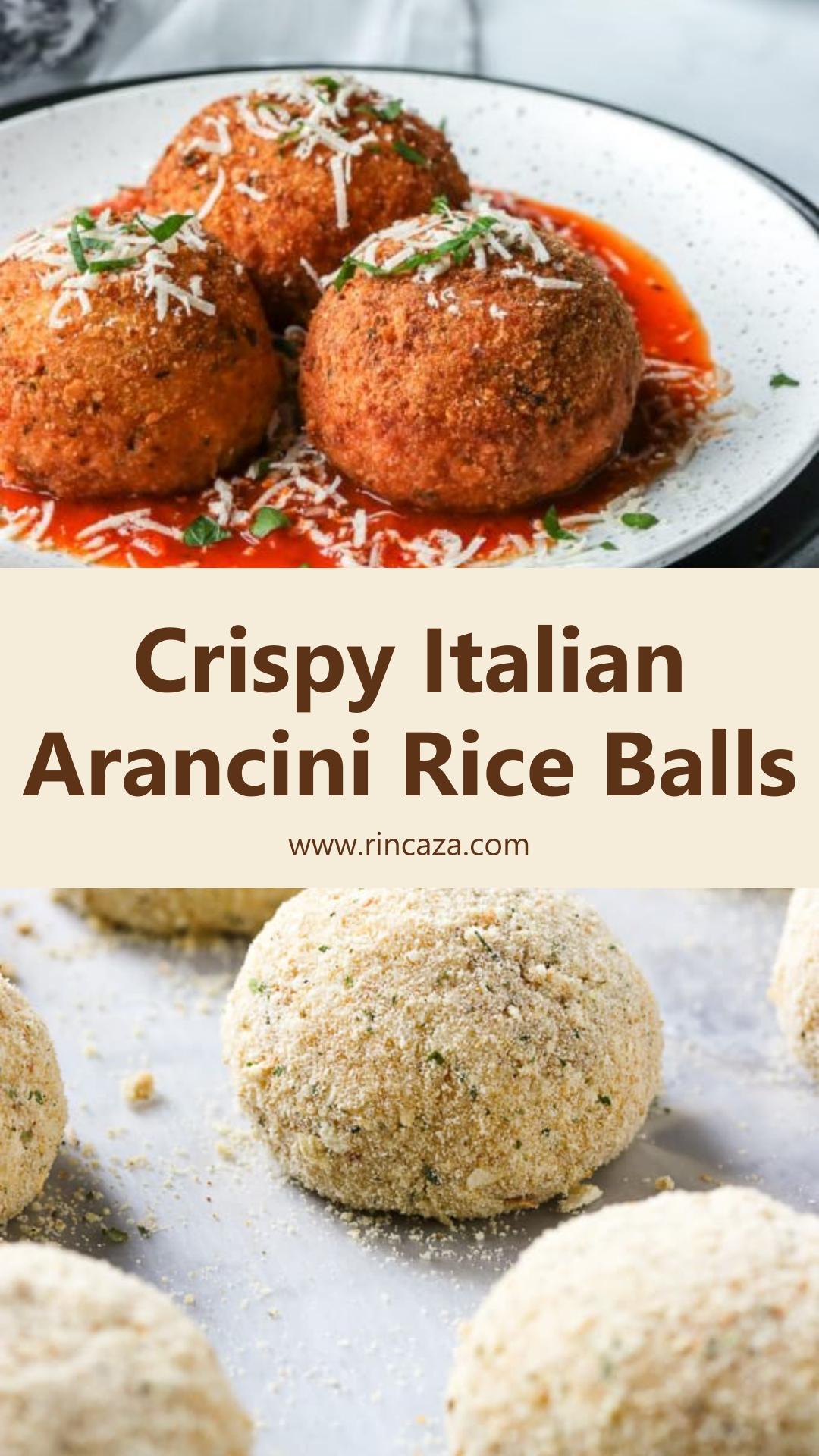 Italian Arancini Rice Balls with Prosciutto and Melted Mozzarella — pin 2