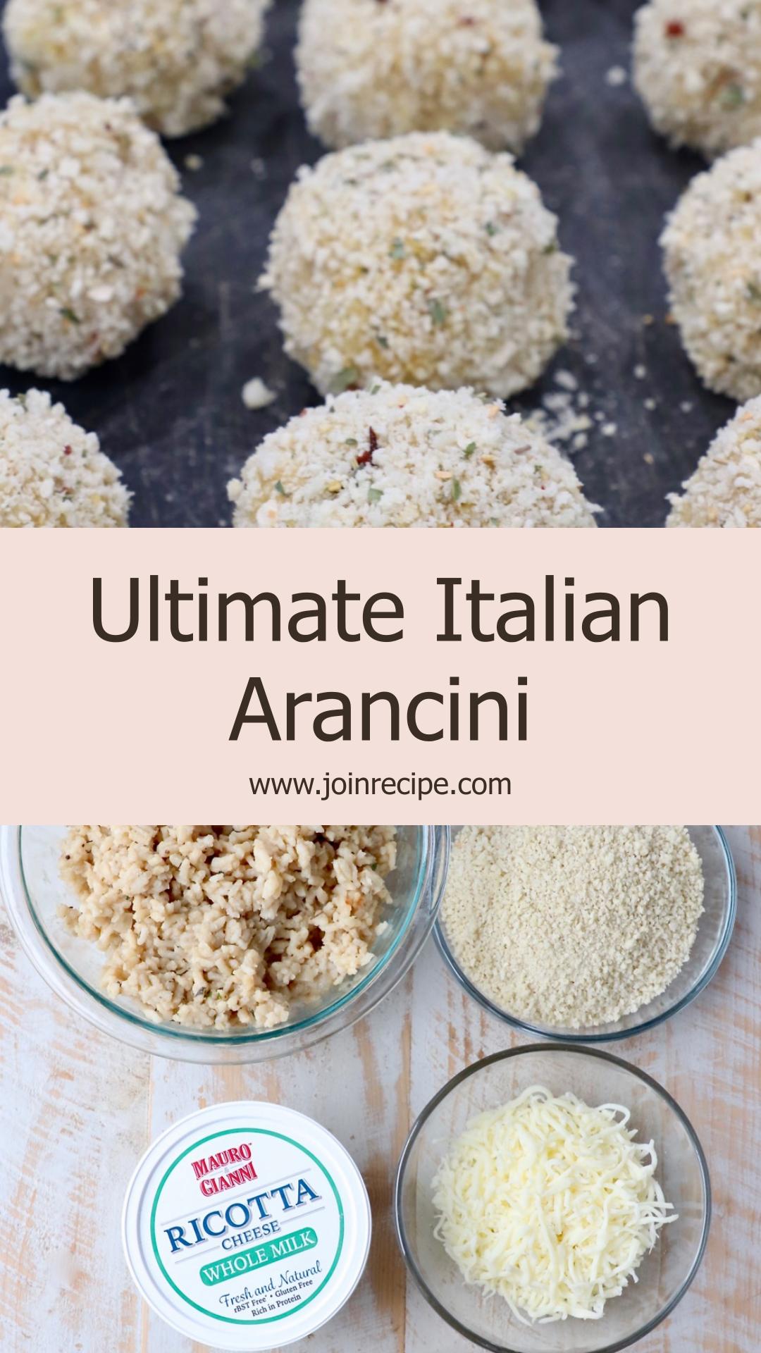 Italian Arancini with Crispy Panko Shell and Creamy Cheese Center — pin 3