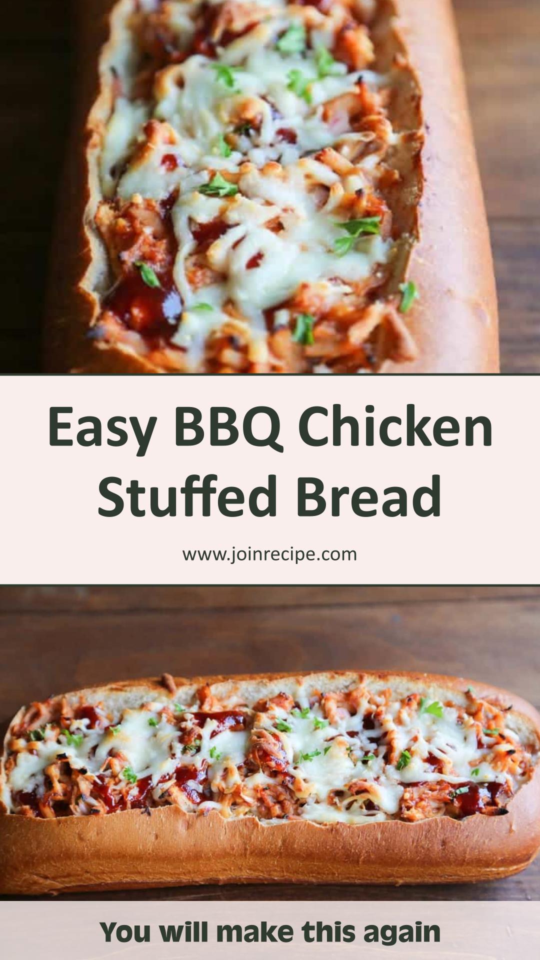 BBQ Chicken Stuffed Bread with Cheesy Barbecue Filling — pin 3