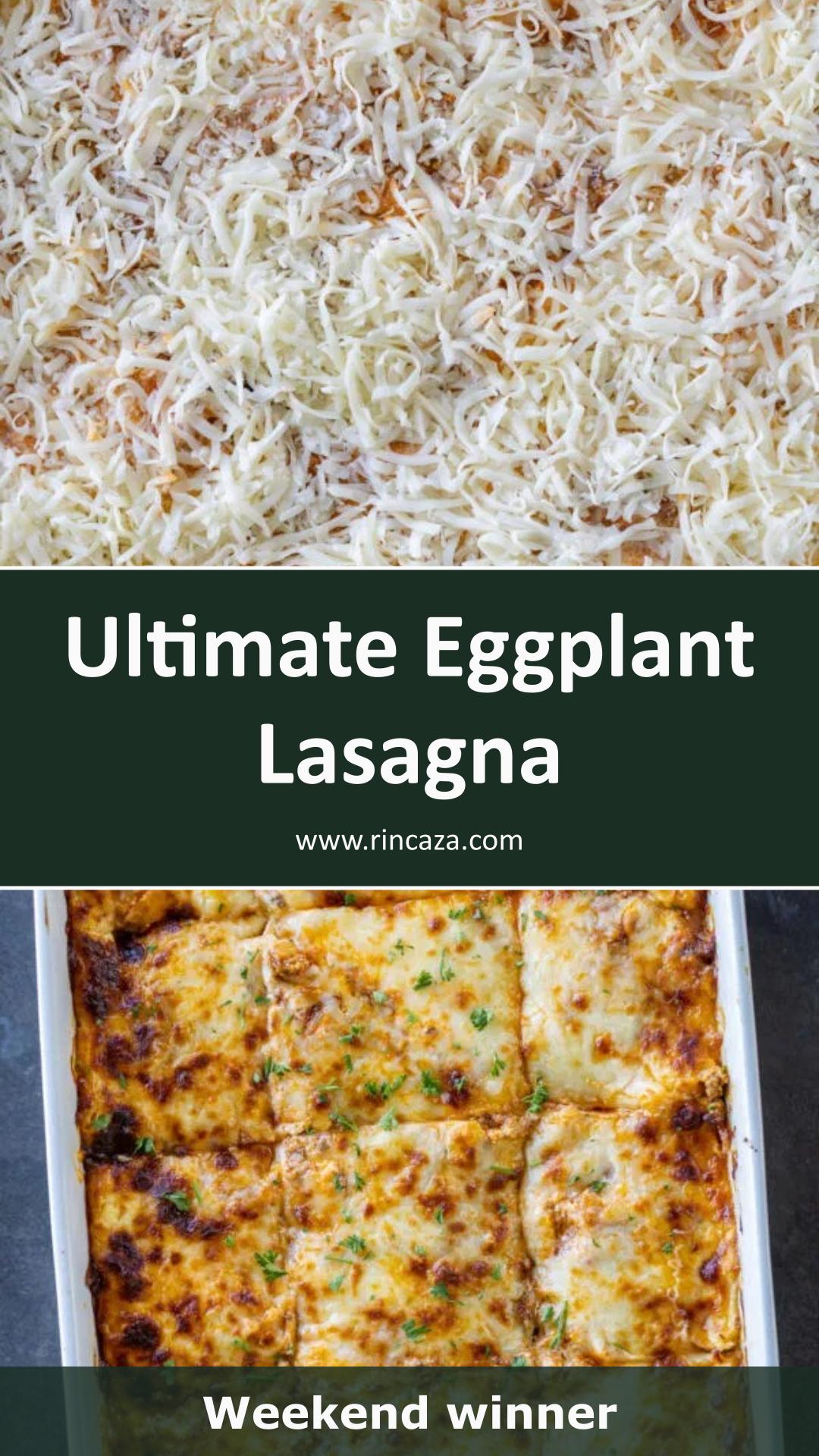 Eggplant Lasagna with Roasted Eggplant and Cheesy Beef Layers — pin 2