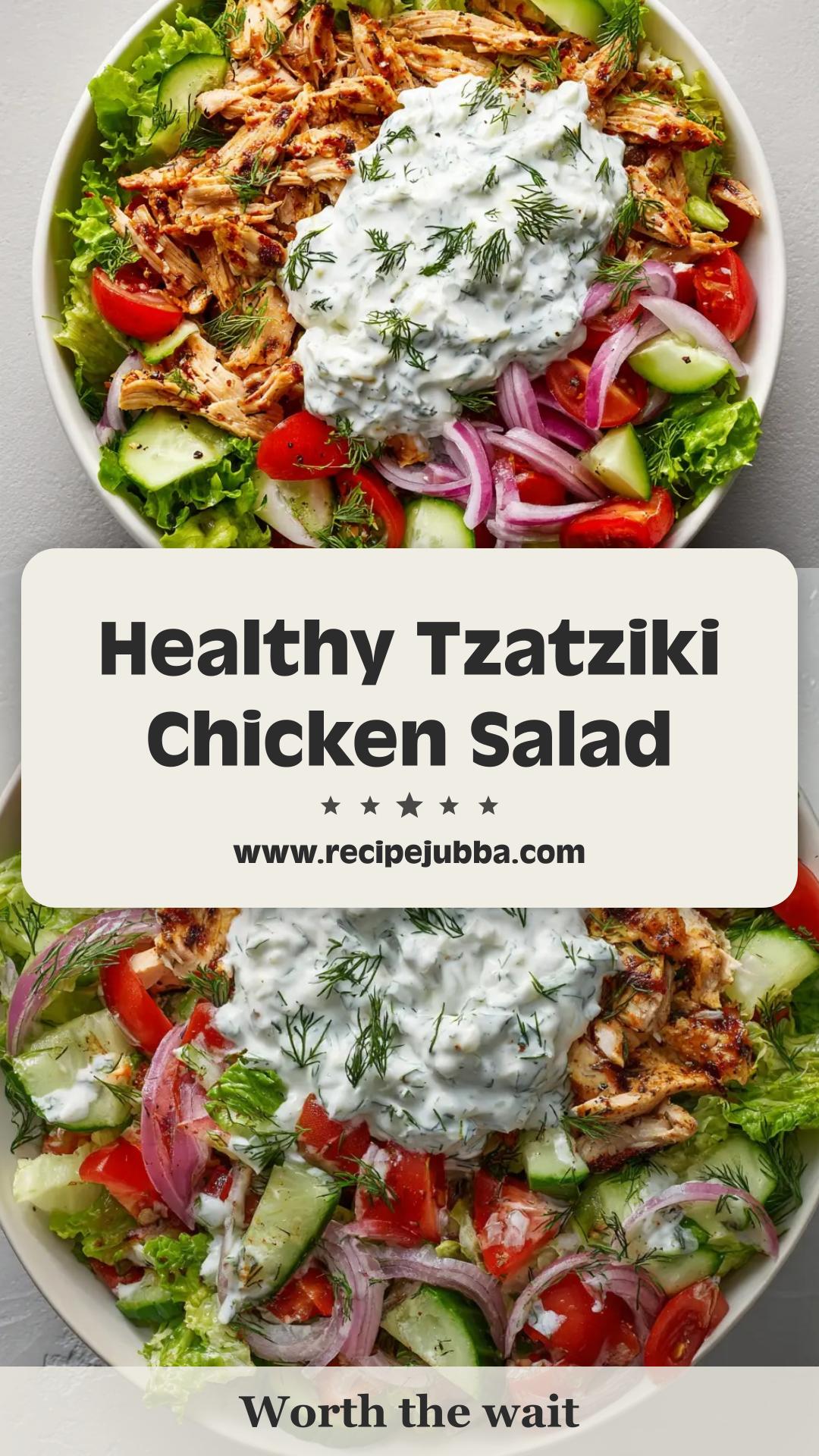 Tzatziki Chicken Salad with Greek Yogurt and Dill — pin 1
