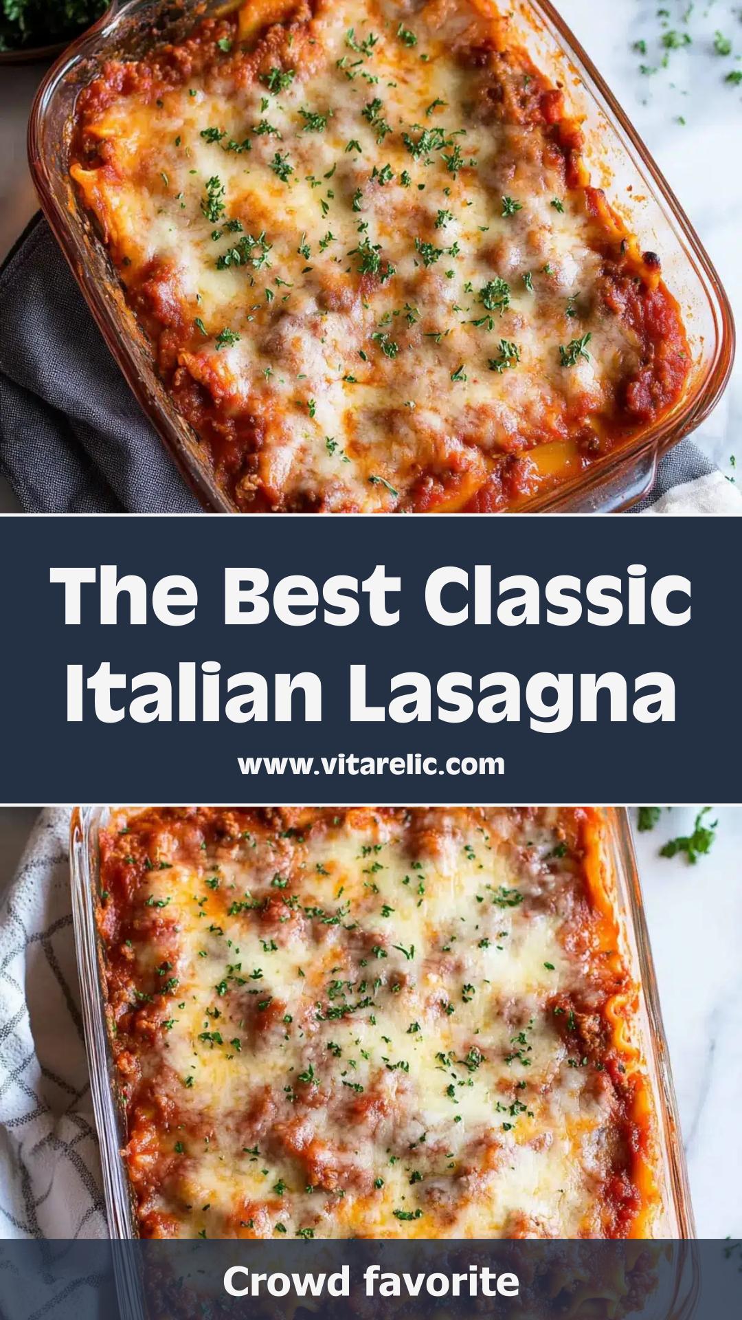 Classic Italian Lasagna with Creamy Ricotta and Golden Cheese — pin 3