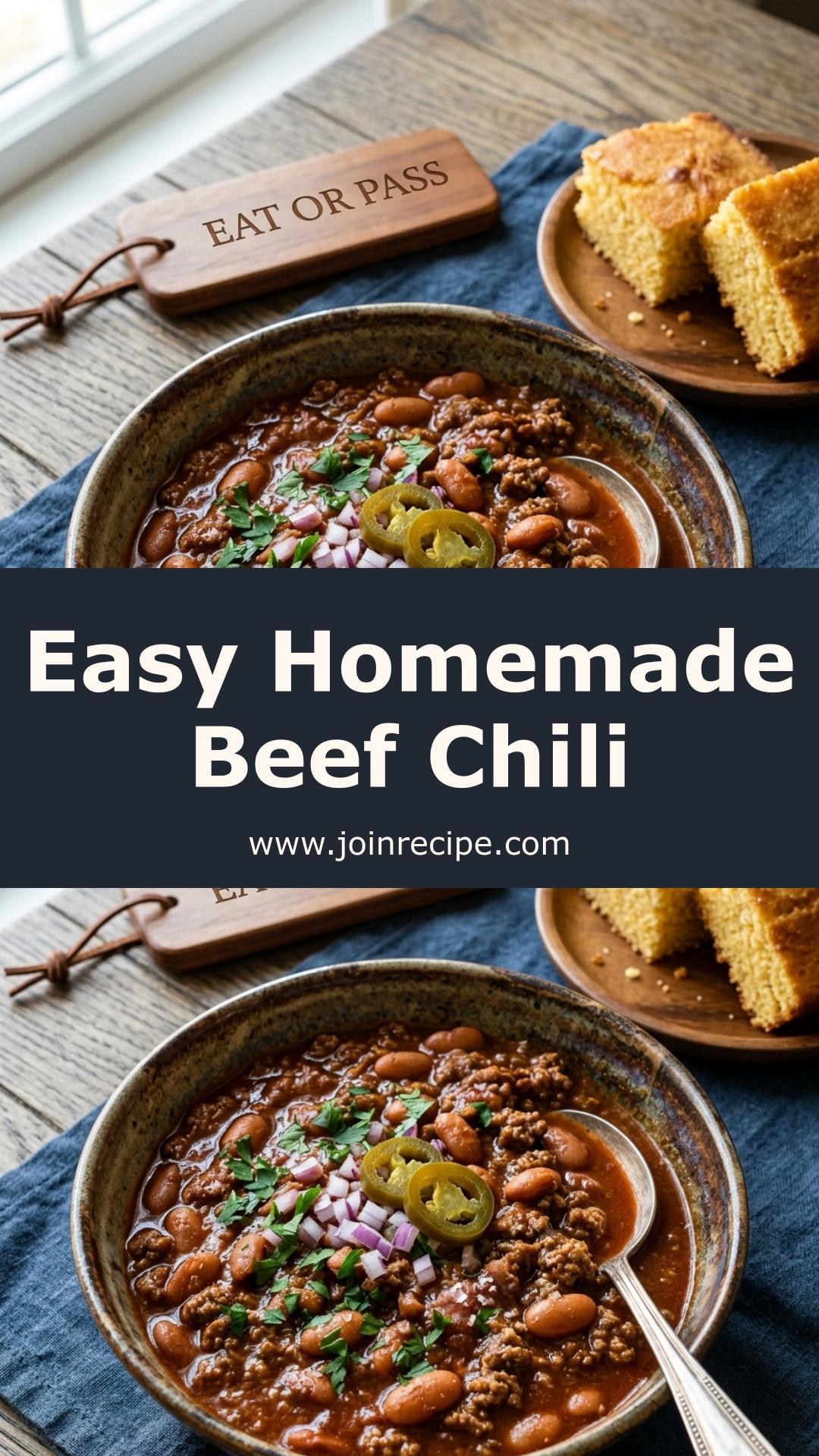 Easy Homemade Beef Chili: Hearty and Smoky Comfort Food — pin 1