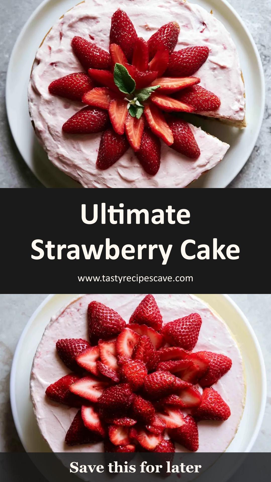Strawberry Cake With Concentrated Berry Flavor and Creamy Frosting — pin 2