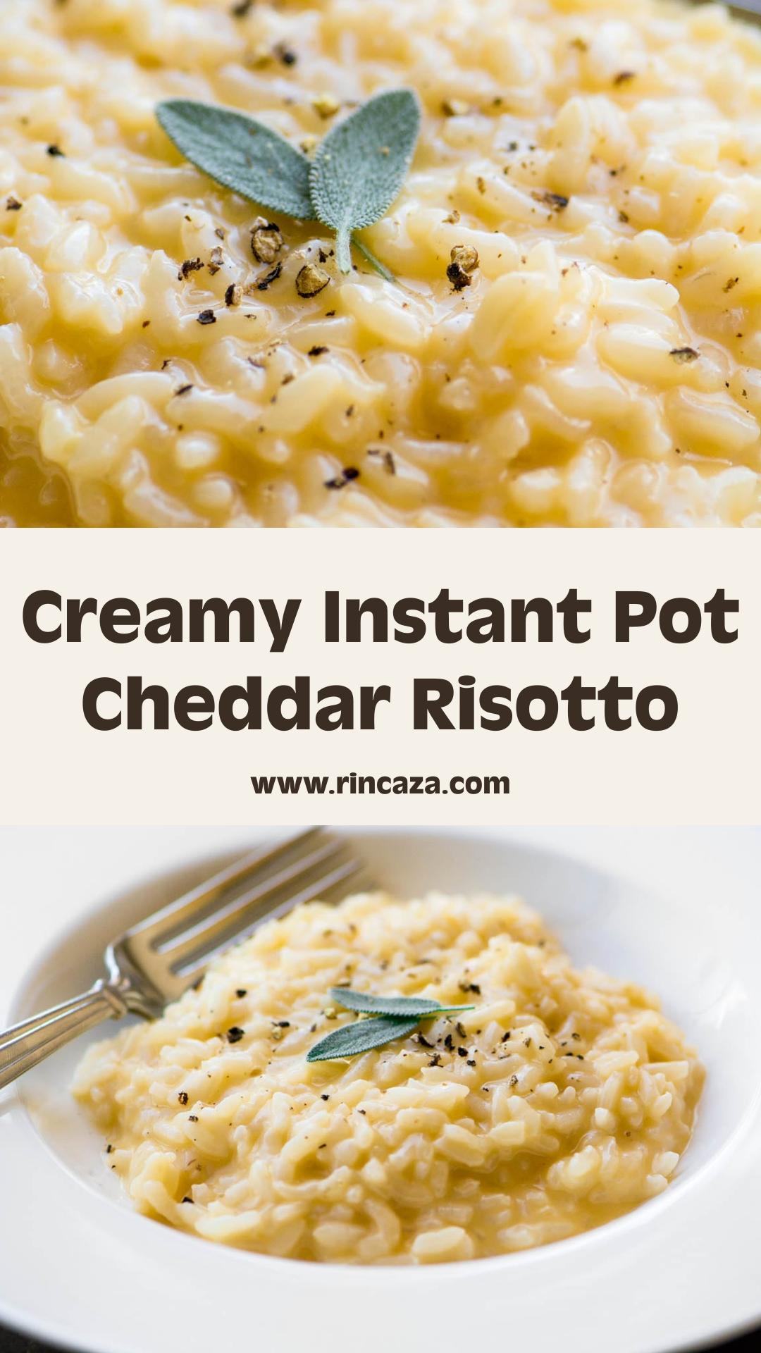 Instant Pot Cheddar Risotto with Fresh Sage and Sharp Cheddar — pin 2