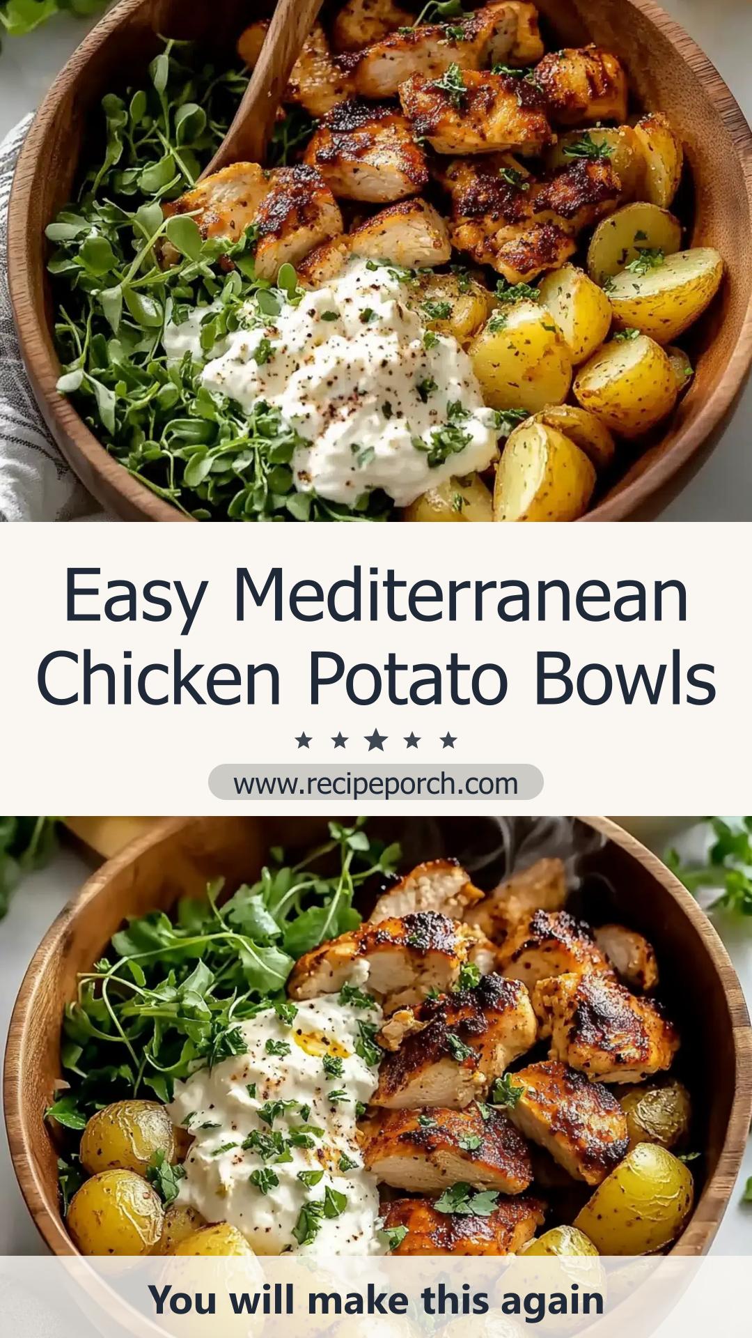 Mediterranean Sheet Pan Chicken and Potato Bowls — pin 1