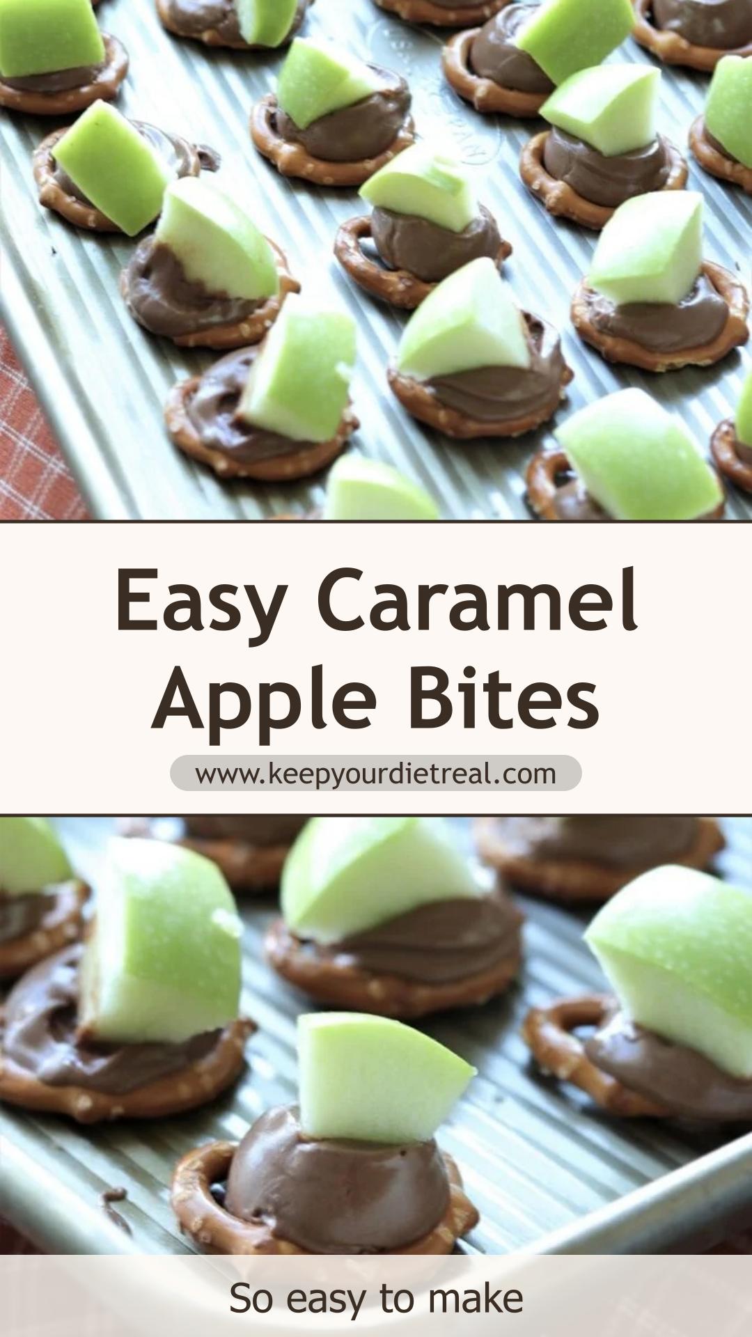 Caramel Apple Bites with Tart Granny Smith Apples and Pretzel Crunch — pin 1