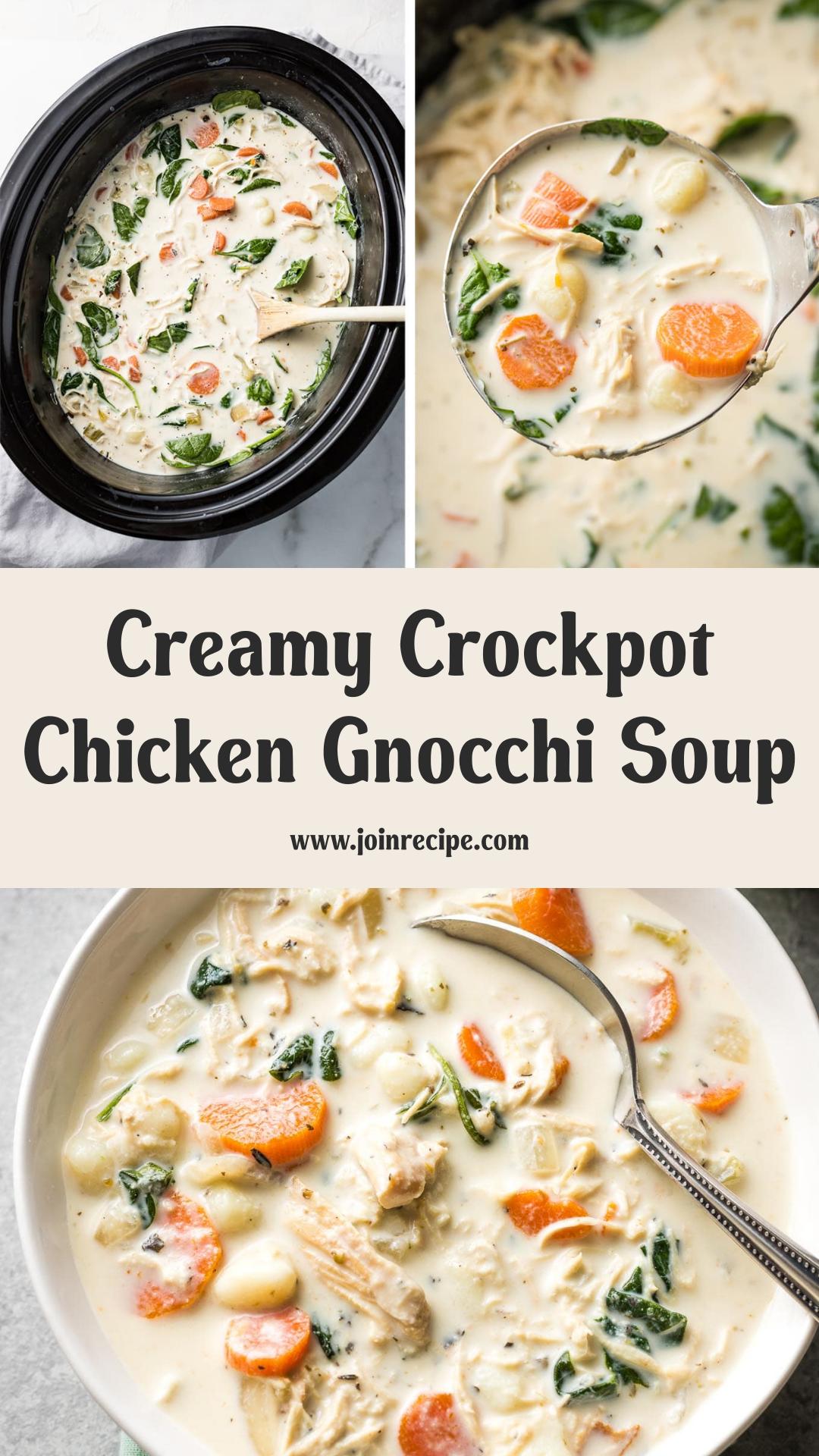 Creamy Crockpot Chicken Gnocchi Soup: Easy Comfort Food for Busy Nights — pin 3