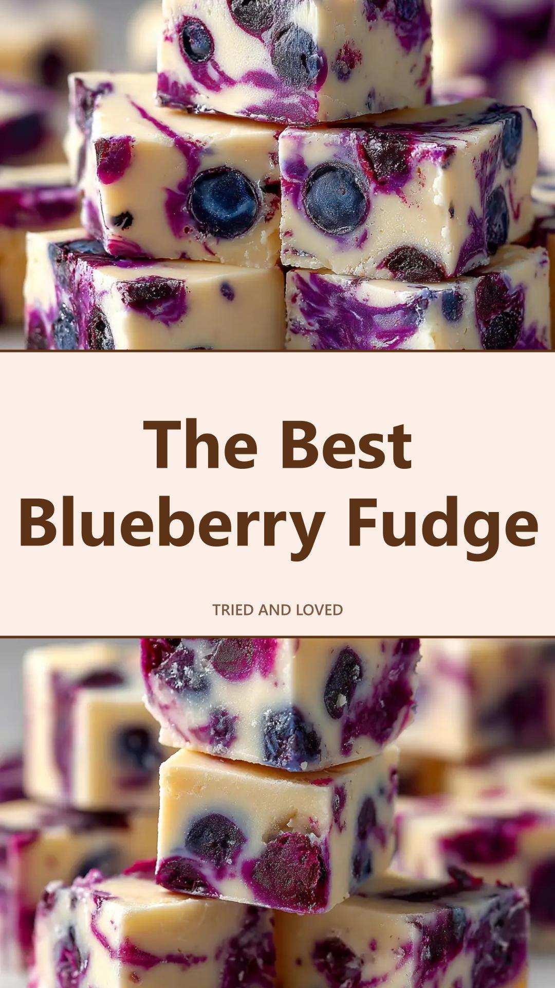 Blueberry Fudge with White Chocolate and Blueberry Swirl — pin 1