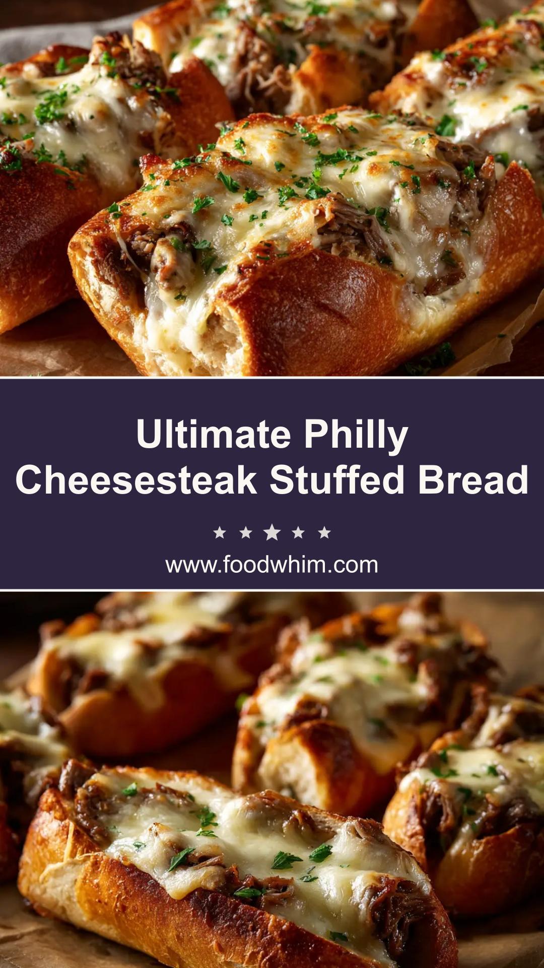 Philly Cheesesteak Stuffed Bread with Ribeye and Provolone — pin 2