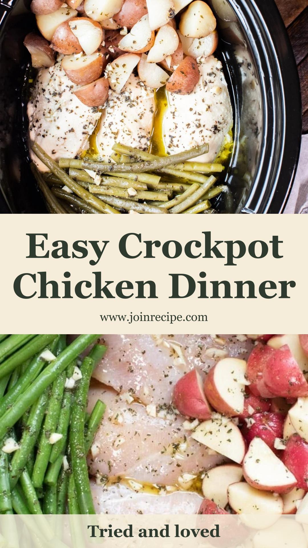 Crockpot Chicken, Potatoes, and Green Beans with Lemon Garlic Dressing — pin 2