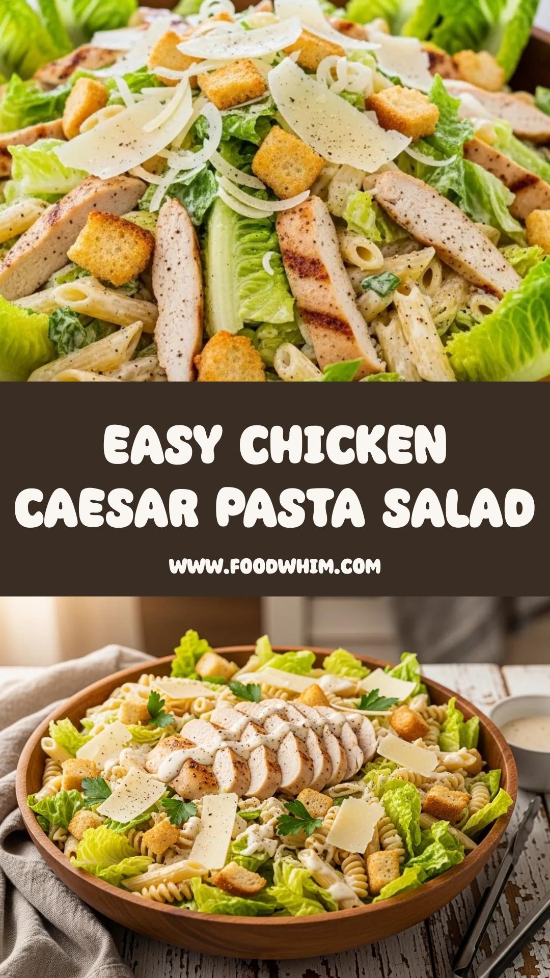Chicken Caesar Pasta Salad with Crunchy Romaine: A Satisfying Lunch Bowl — pin 2