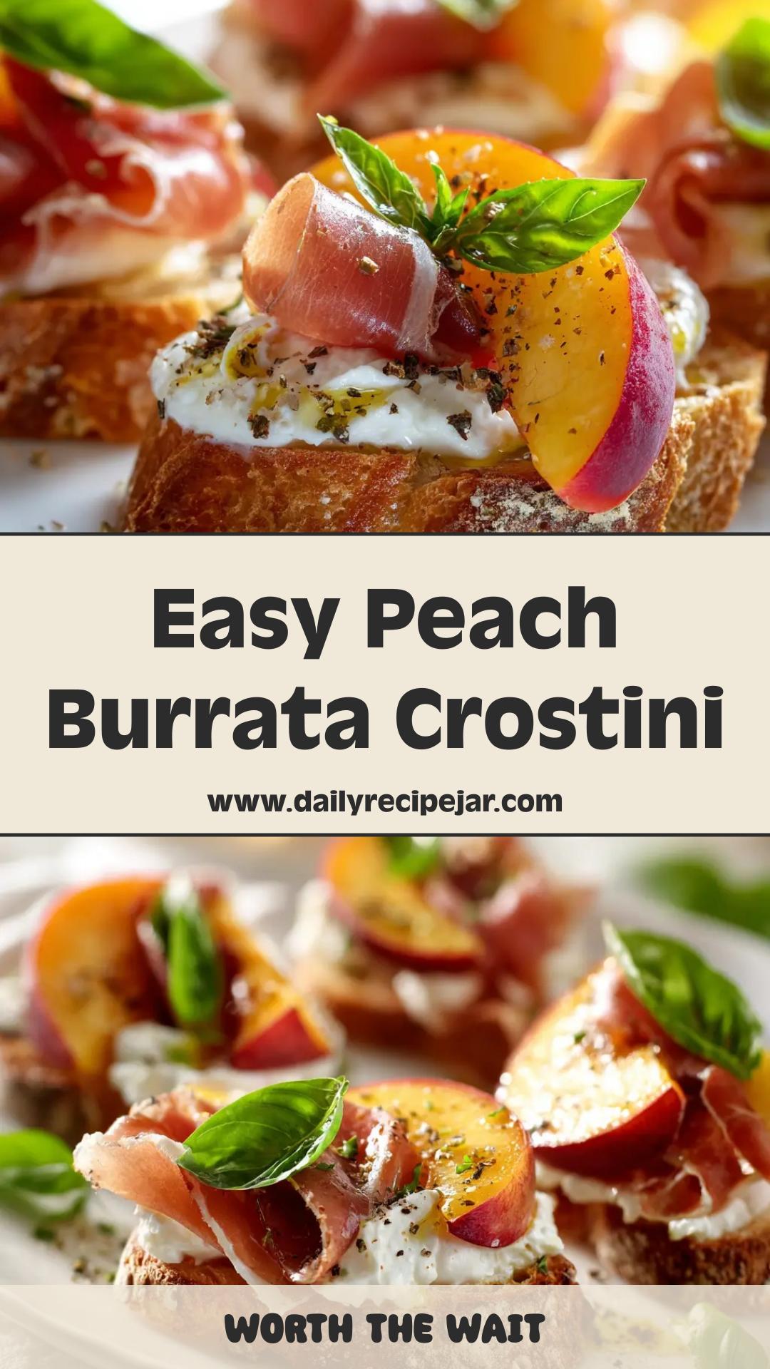 Peach Burrata Crostini with Balsamic Glaze — pin 2