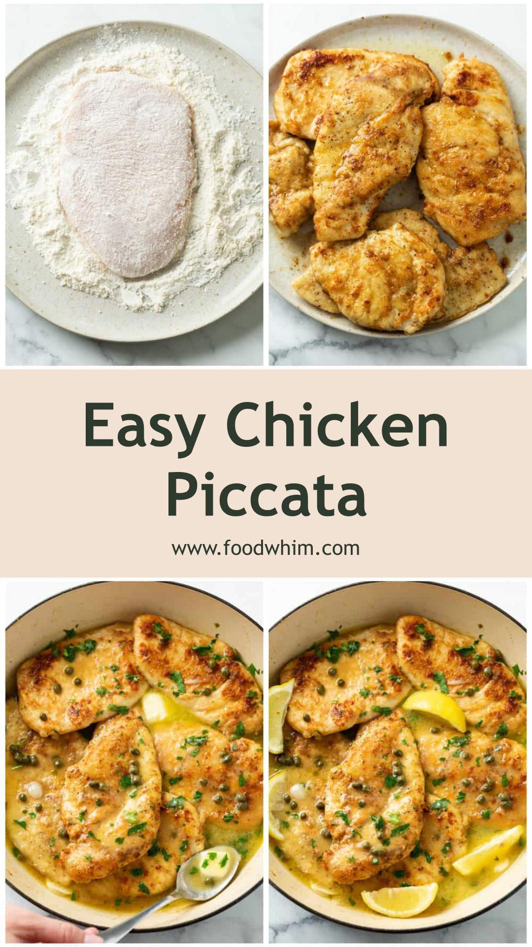Chicken Piccata with Bright Lemon Caper White Wine Sauce — pin 1