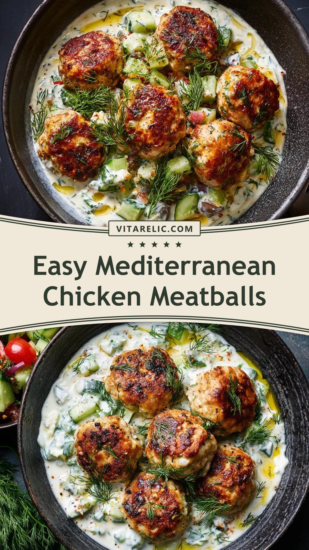 Mediterranean Chicken Meatballs with Feta and Lemon — pin 2
