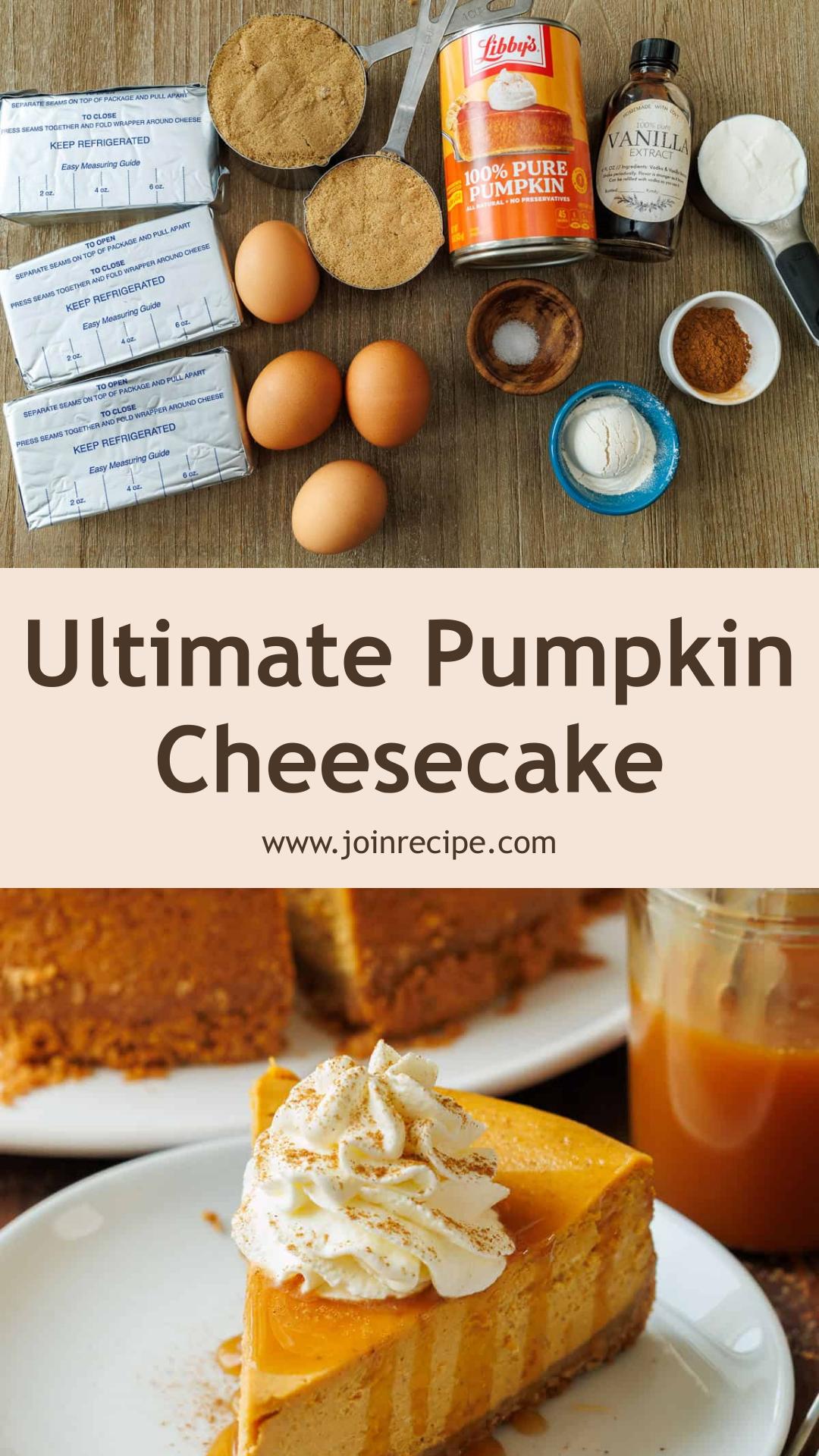 Pumpkin Cheesecake With Creamy Spiced Filling and Graham Cracker Crust — pin 3